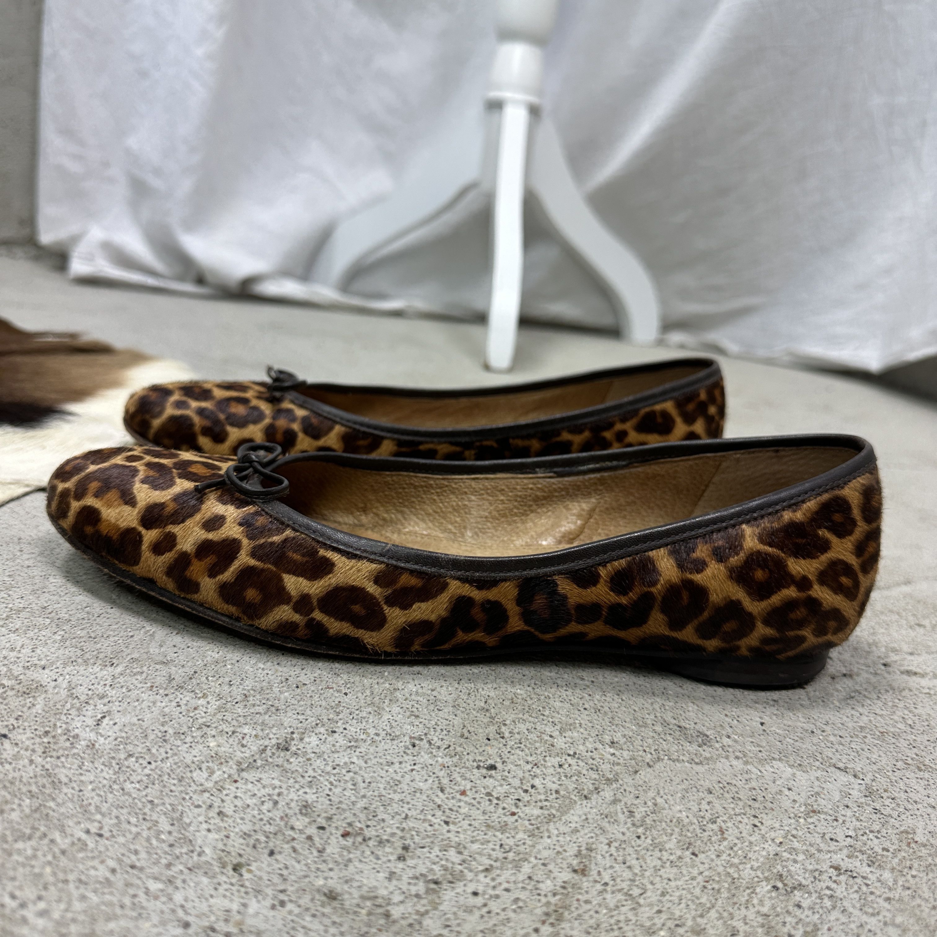 Buffalo London Vintage Leather Cheetah Bows Buffalo Flats Y2K Size US 9 / IT 39 - 5 Thumbnail