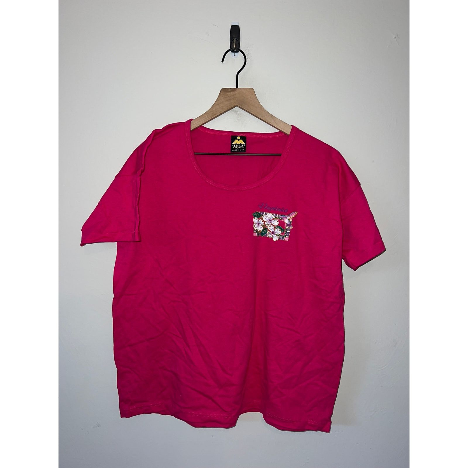 Vintage Women's Virginia VA Bird Flower Pink Shirt Top Women L 1990s Size L / US 10 / IT 46 - 1 Thumbnail