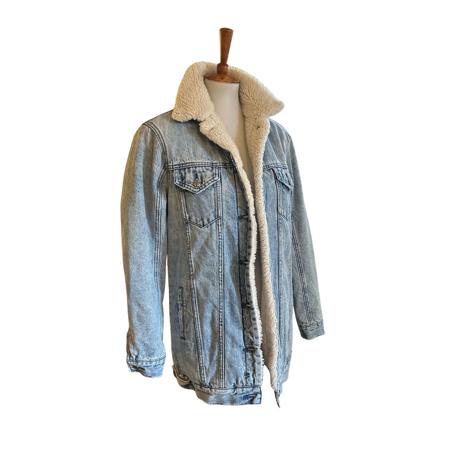 Ksubi Ksubi x Barneys New York Denim Sherpa Lined Jacket Size XS / US 0-2 / IT 36-38 - 2 Thumbnail