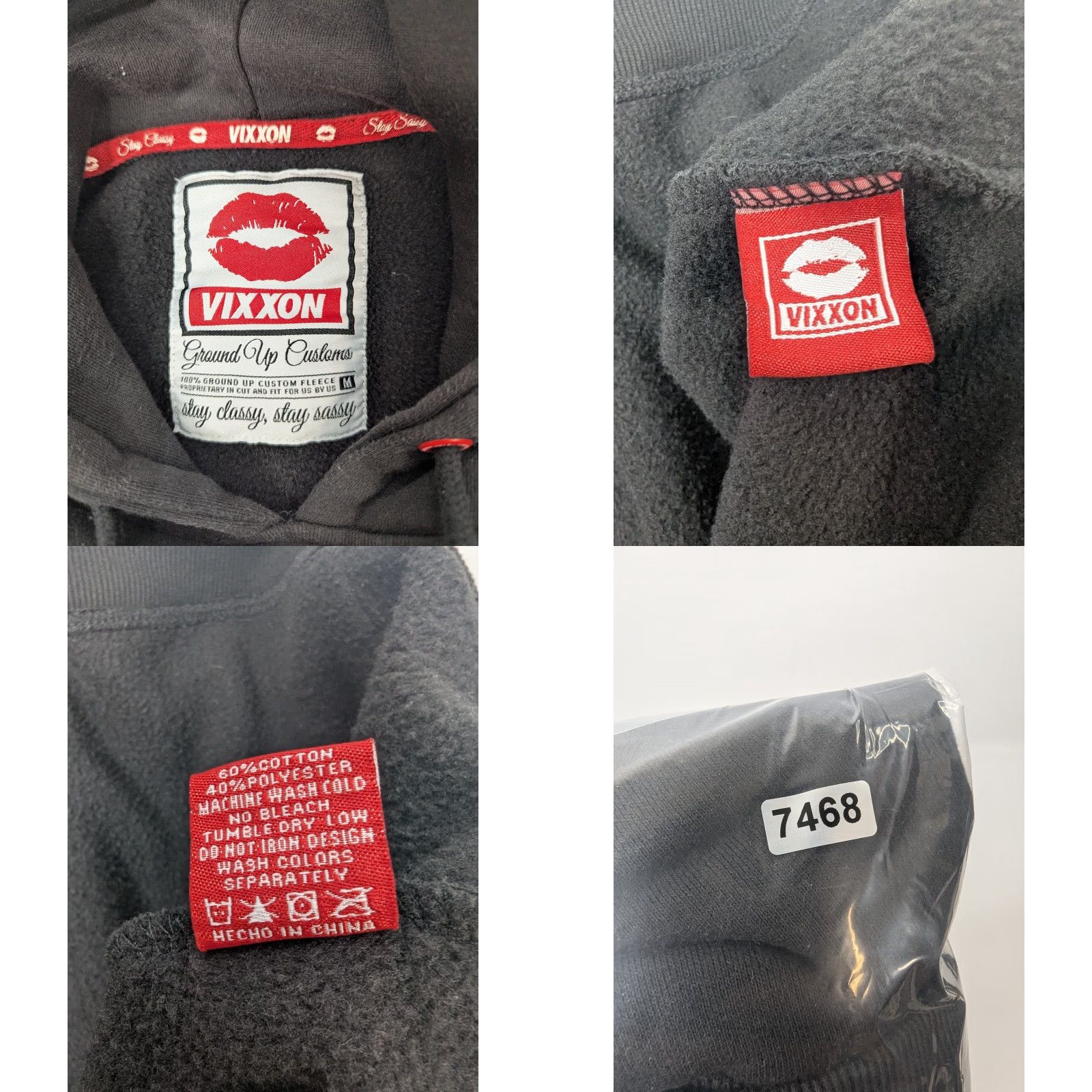Vintage VINTAGE Vixxon Hoodie Sweatshirt Women’s Black Size Medium Y2K Logo Pullover Hooded Casual Activewear Womens Cold Weather 90s/Biker Theme Size M / US 6-8 / IT 42-44 - 8 Thumbnail