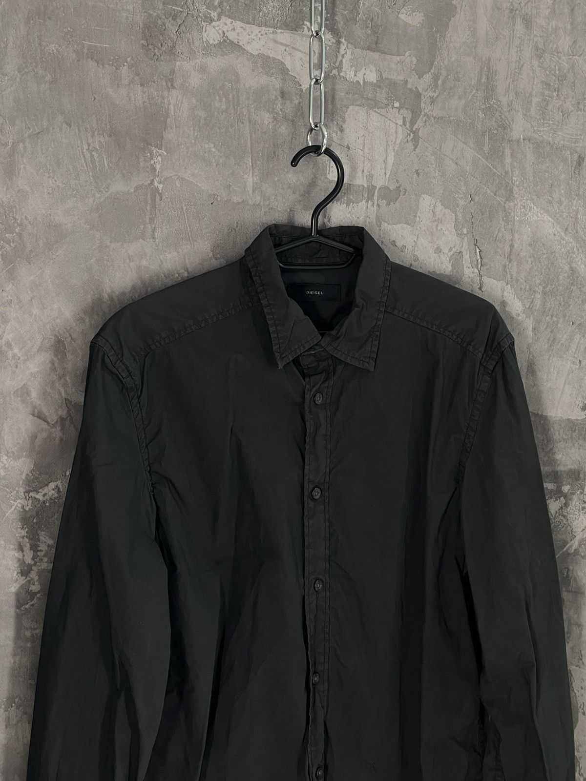 20471120 × Diesel × Japanese Brand Diesel Vintage Military Black Avant Garde Shirt Button Up Size US M / EU 48-50 / 2 - 7 Thumbnail