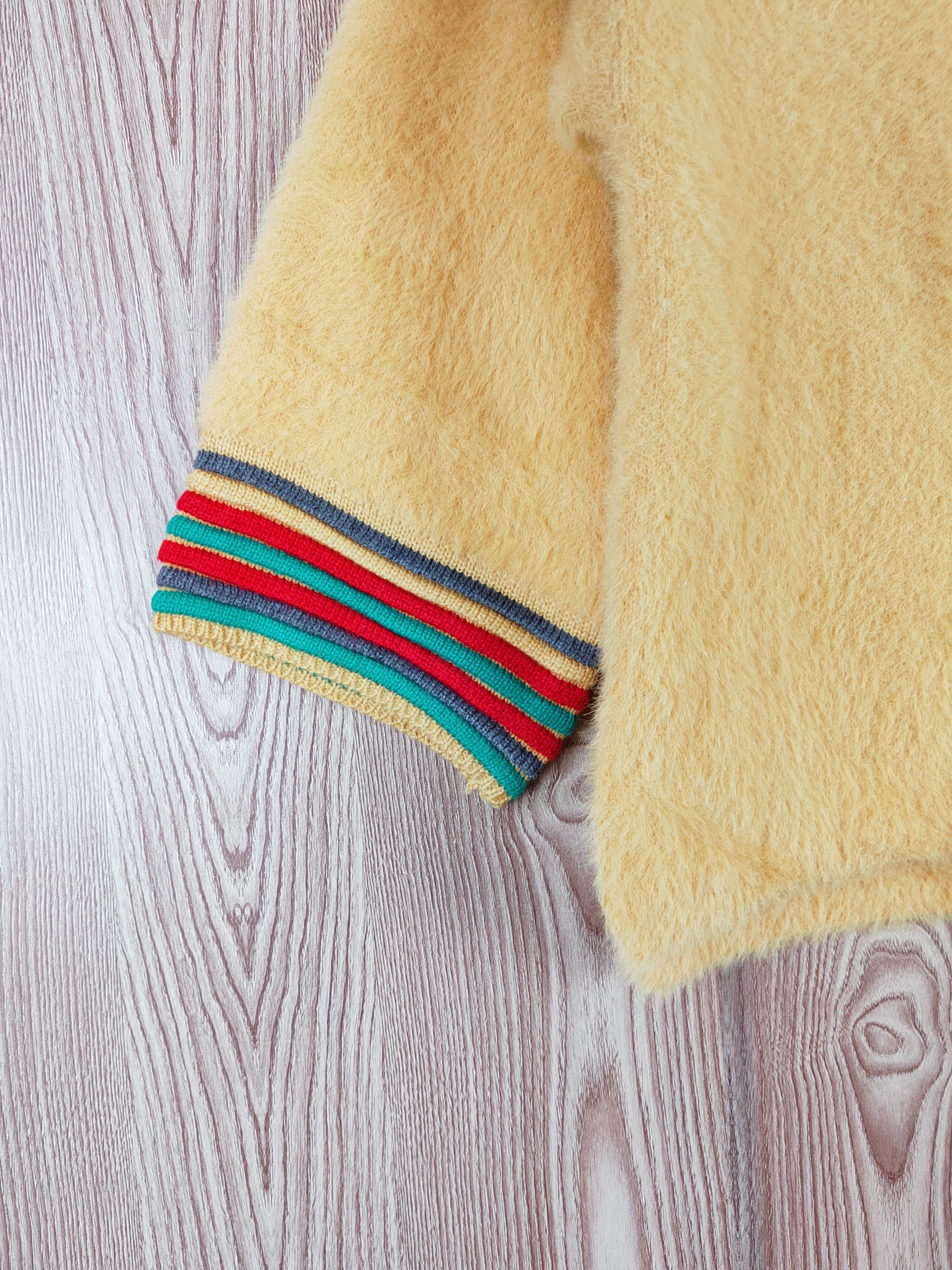 Japanese Brand × Vintage Japanese Brand Yellow Shag Shaggy Fur Mohair Knitwear #W728 Size M / US 6-8 / IT 42-44 - 4 Thumbnail