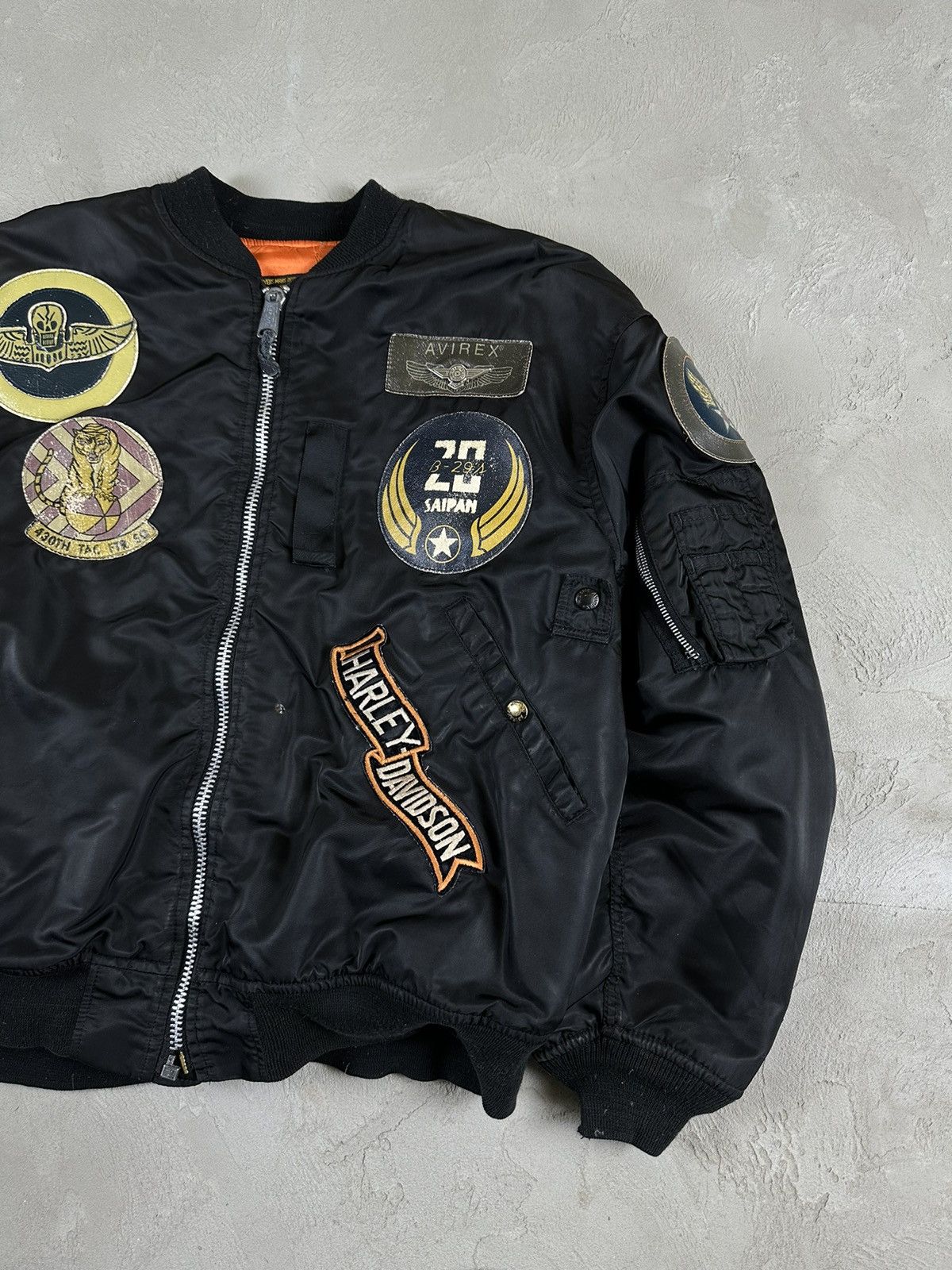 Avirex Vintage Avirex Harley Davidson MA1 Military Bomber Jacket Size US XL / EU 56 / 4 - 4 Thumbnail