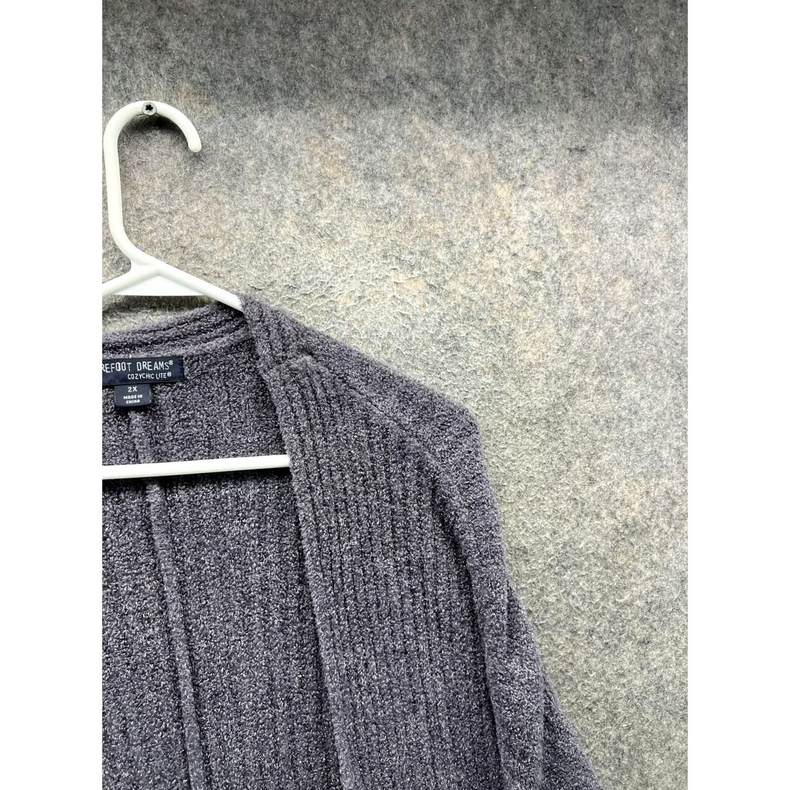 Vintage Barefoot Dreams Cardigan Womens 2X Gray CozyChic Lite Open Front Plus Size Dolman Sleeve Knit Open Front Lightweight Casual Fall Womens Size XXL / US 16-18 / IT 52-54 - 7 Thumbnail