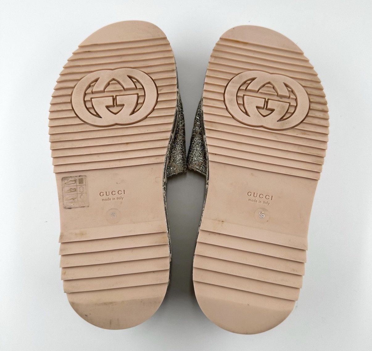 Gucci Gucci/Double G Logo Silver Platform Slides K12 Size US 5 / IT 35 - 5 Thumbnail