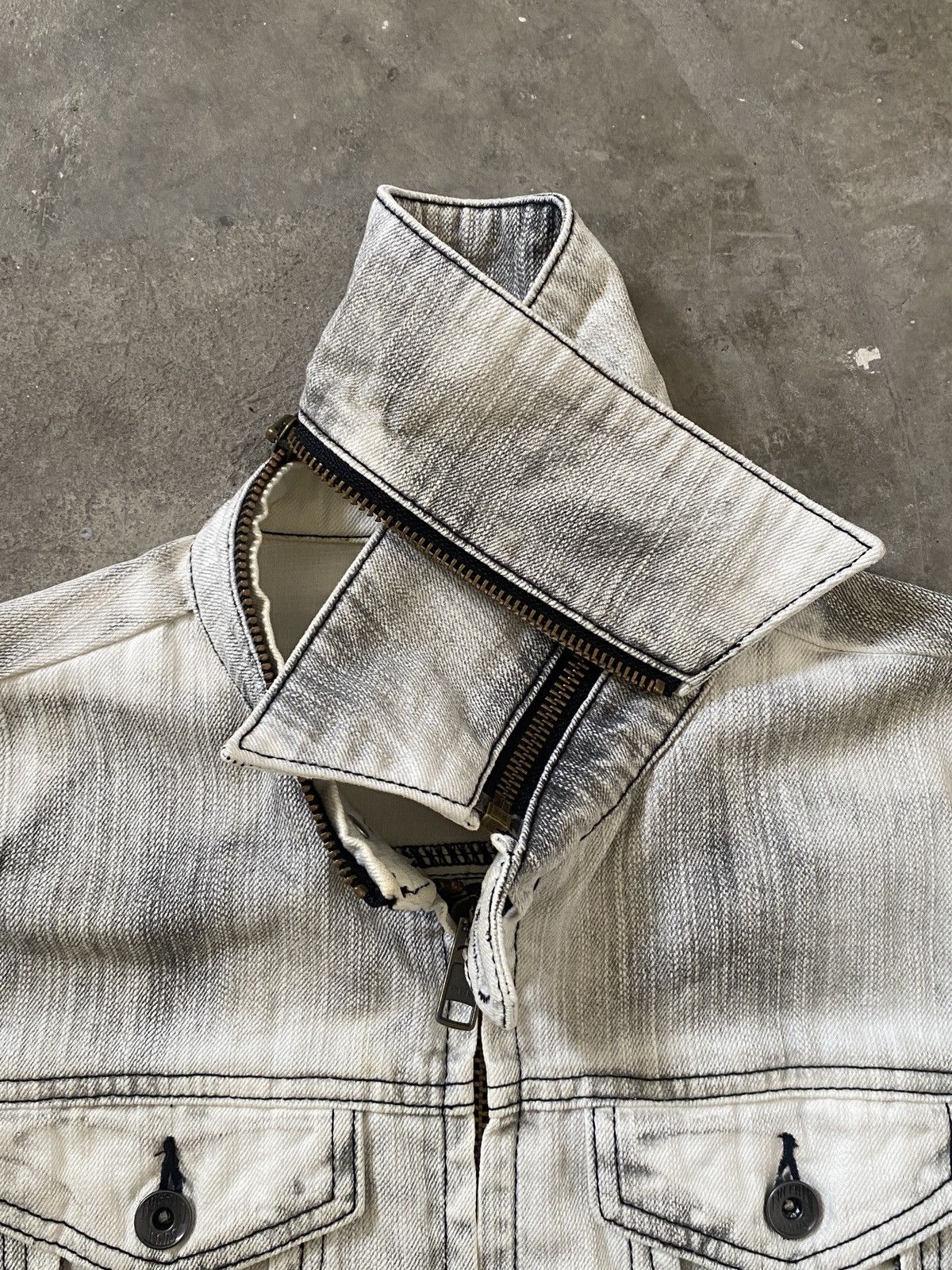 2000s Buffalo Bobs - Vkei Style Triple Zipper Denim Jacket