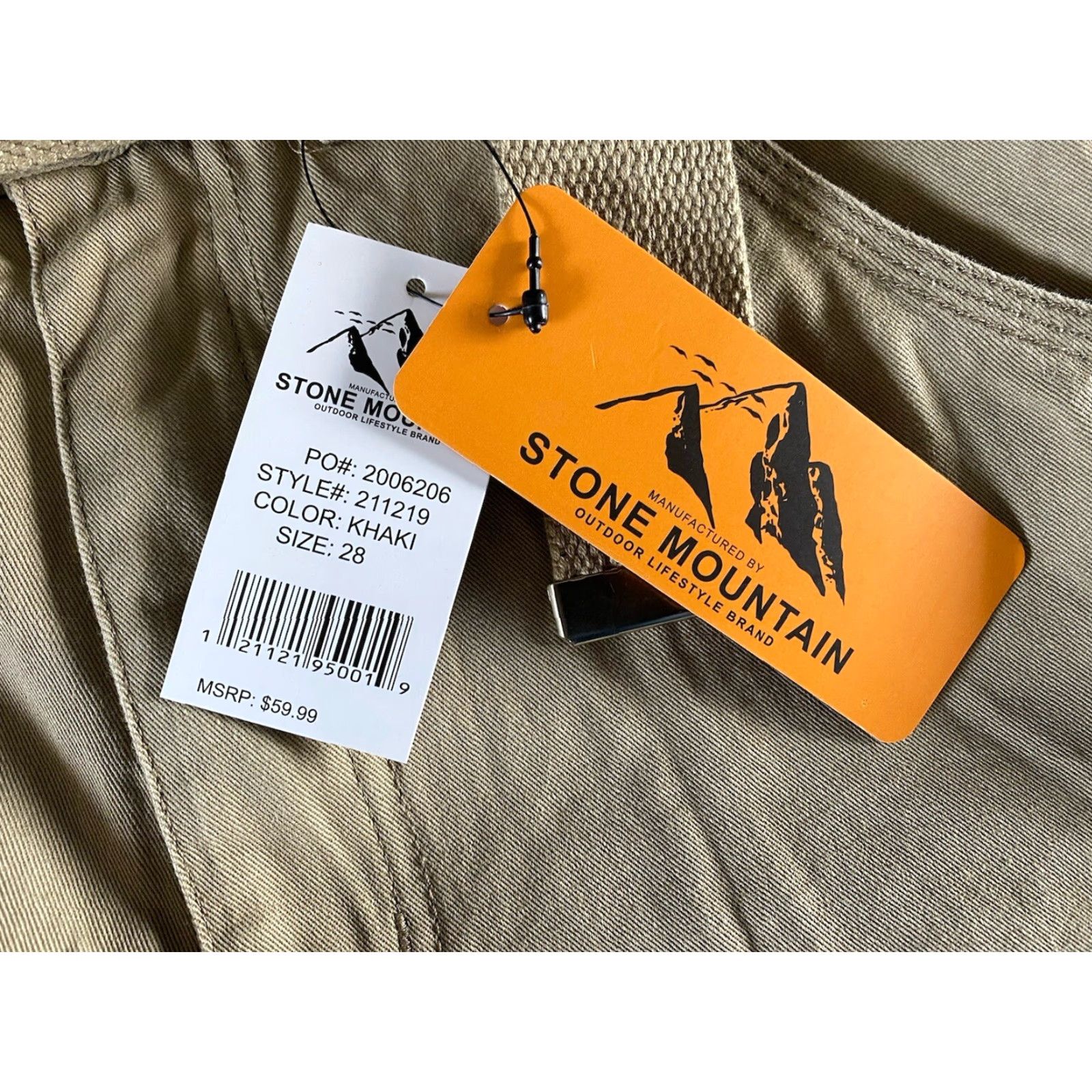 Vintage NWT Stone Mountain Cargo Shorts Men’s 28 Khaki Beige Beige Casual Workwear Travel MSRP 9.99 Size US 28 / EU 44 - 3 Thumbnail