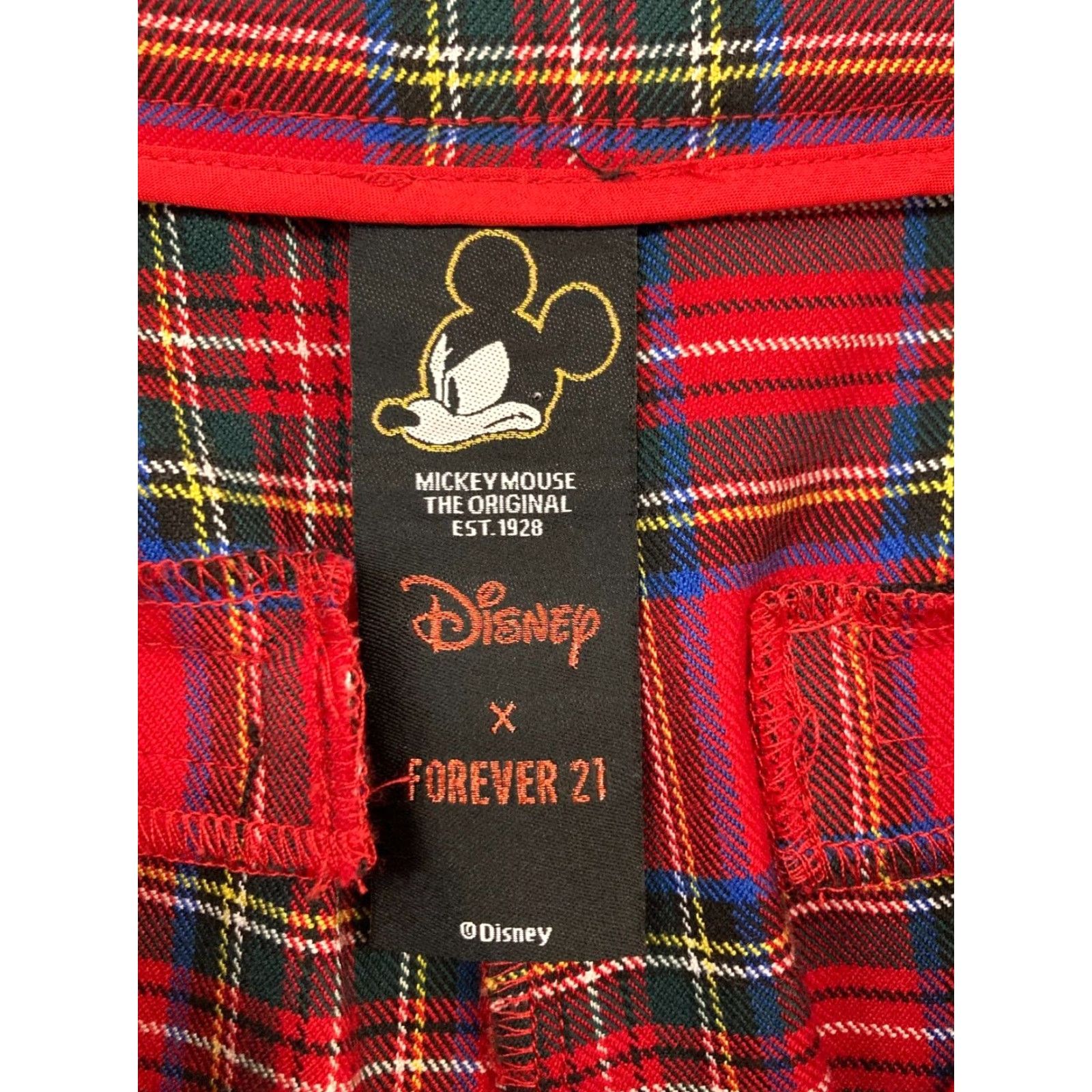 Forever 21 FOREVER 21 Disney Mens Pants Small Tartan Plaid Mickey Mouse Patch Pockets Size US 29 - 3 Thumbnail