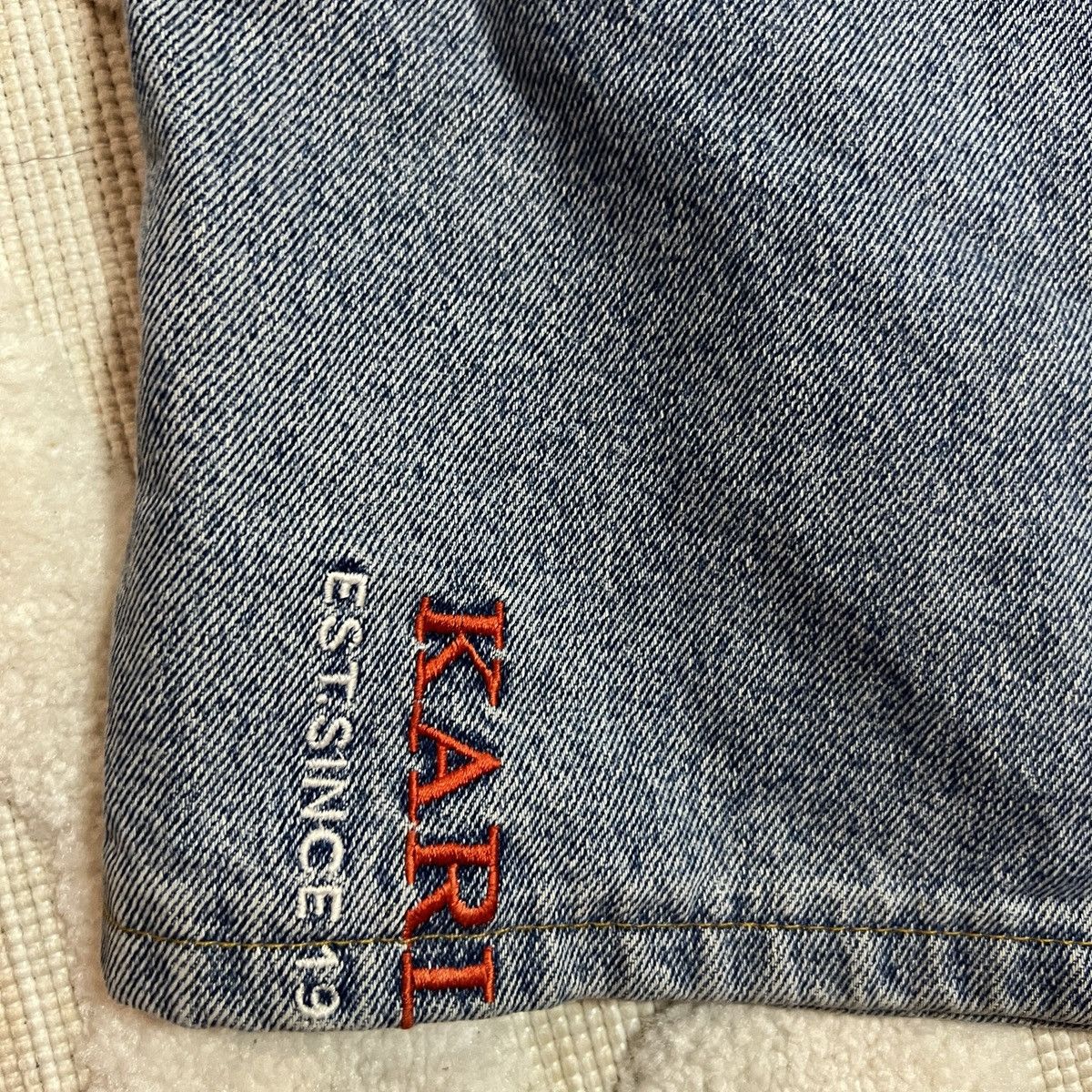 Karl Kani Crazy Vintage Y2K Karl Kani Embroidered Jean Shorts Size US 37 - 6 Thumbnail
