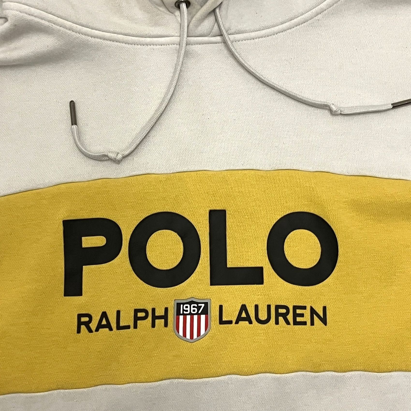 Polo Ralph Lauren Polo Ralph Lauren Hoodie Mens Large Cream Yellow Black Spellout Pullover Size US L / EU 52-54 / 3 - 2 Thumbnail