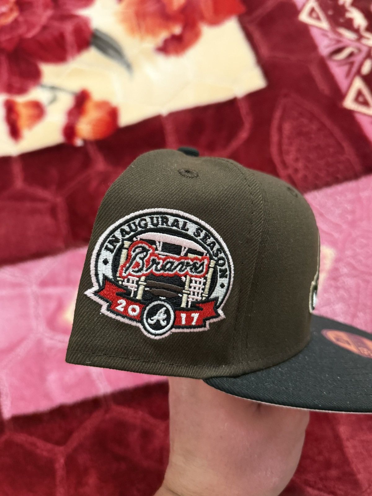 New Era Mag Park Atlanta Braves Pink Mocha 2.0 2017 Inaugural 7 1/2 Size ONE SIZE - 3 Thumbnail