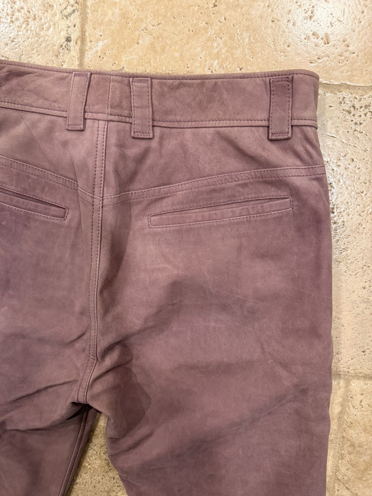 Haider Ackermann Haider Ackermann Sample Suede Leather Mauve Trouser Pants Size US 31 - 10 Thumbnail