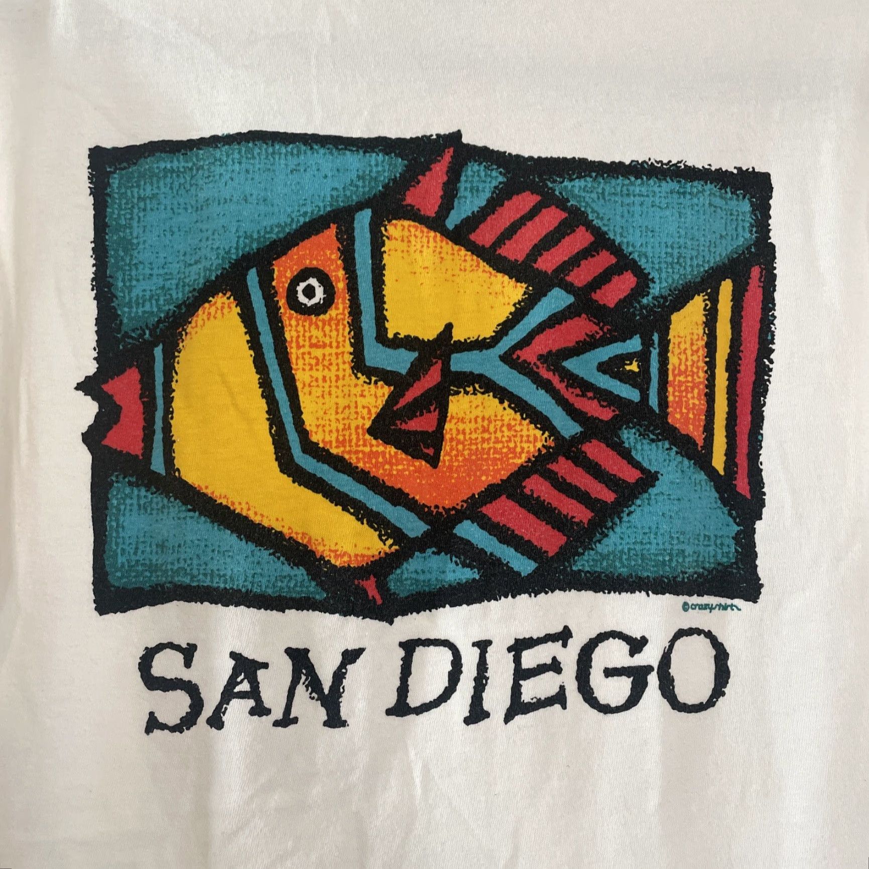 Vintage VINTAGE Crazy Shirts Graphic Tee T-Shirt Adult Medium White Fish USA Made Hawaii Mens Size US M / EU 48-50 / 2 - 2 Thumbnail