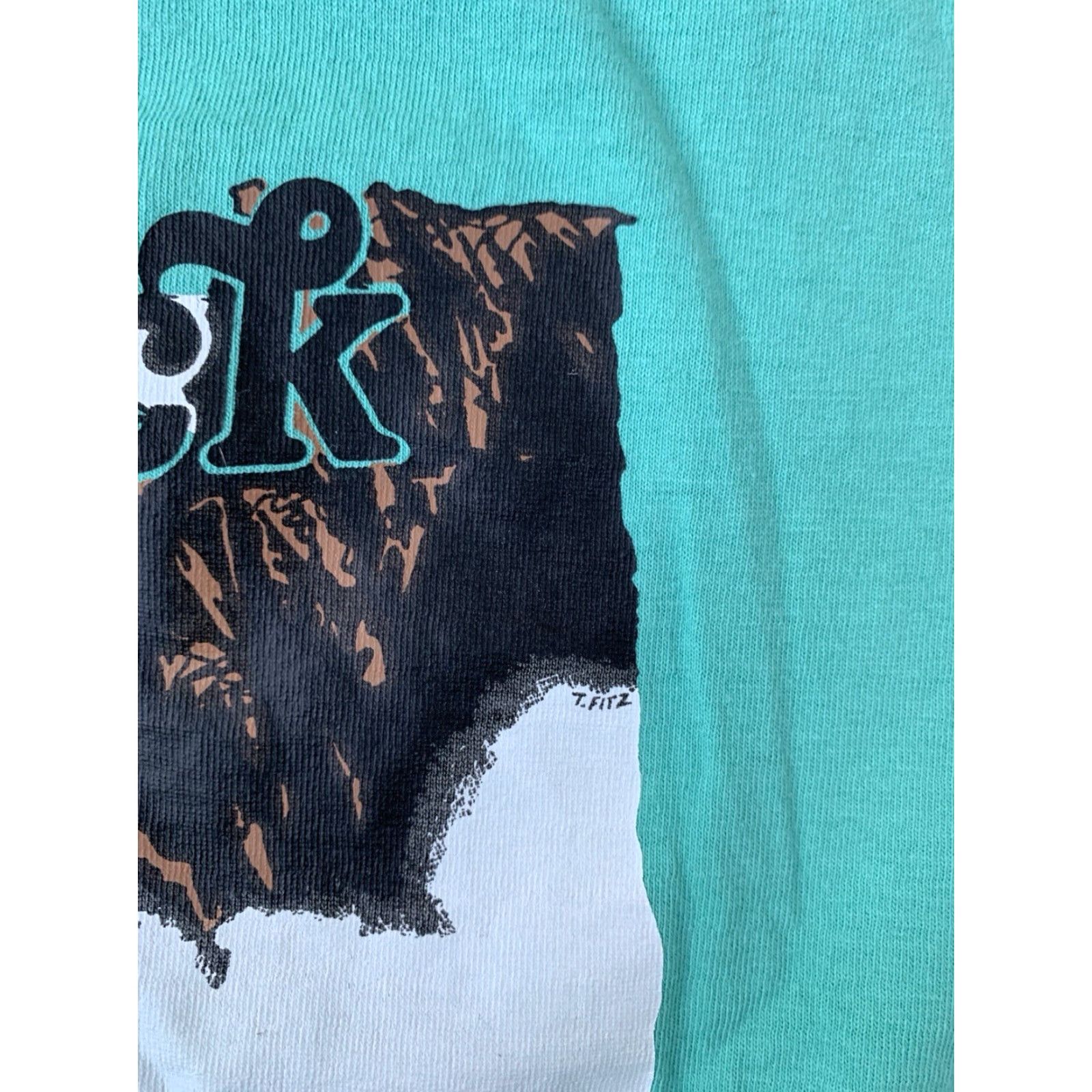 Anvil VINTAGE Anvil T-Shirt Pocket Tee Shirt 80s 1980s Hermosa Beach POOP DECK The ‘88 XL Green Cotton Mens Size US XL / EU 56 / 4 - 6 Thumbnail
