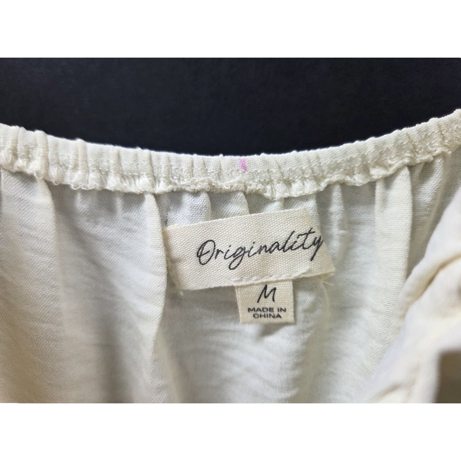 Vintage NWT la la land Top Ivory M Round Neck Pullover String Ruffle Cowboy Theme Casual Travel Party Womens Size M / US 6-8 / IT 42-44 - 2 Thumbnail