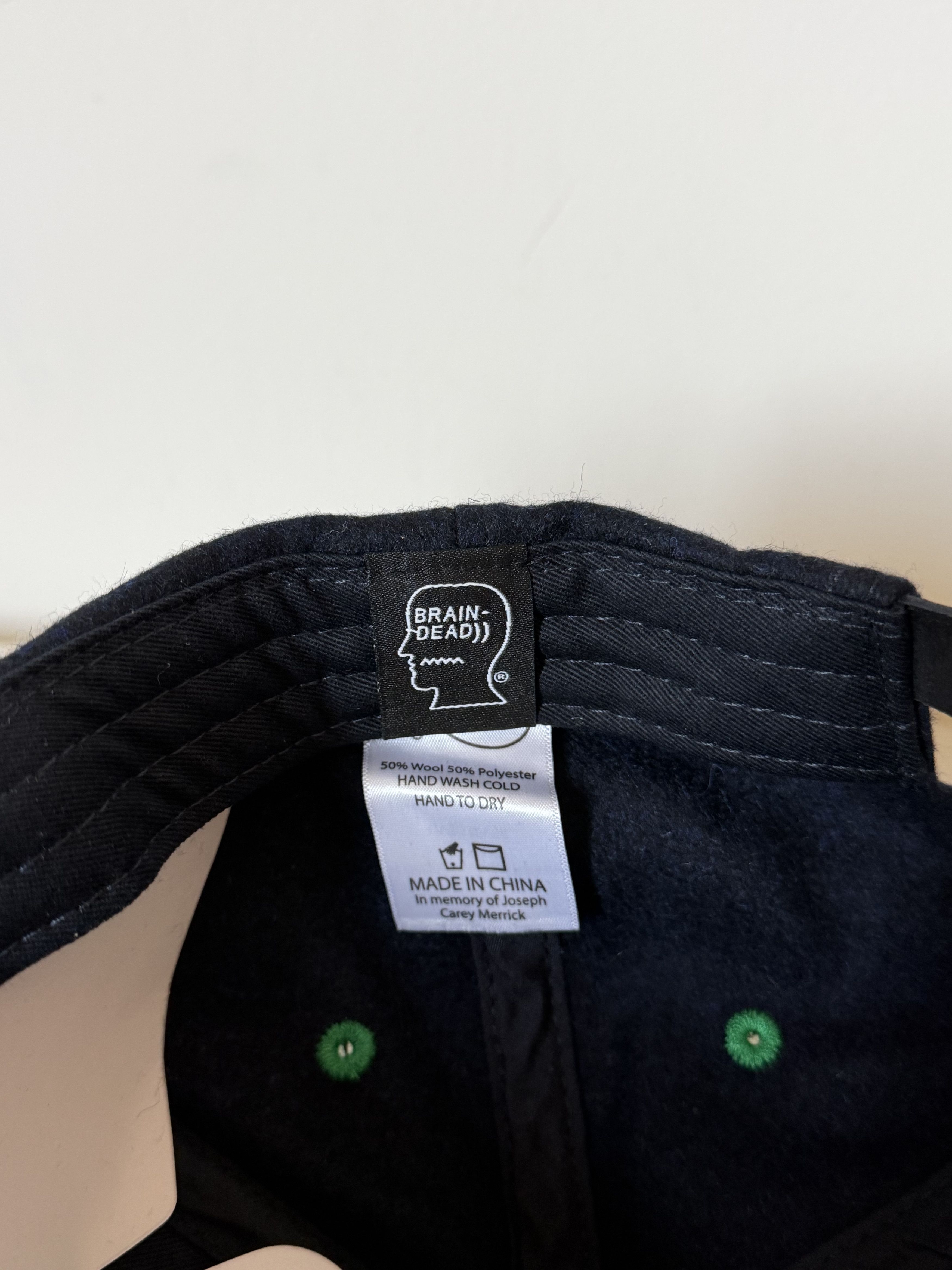 Brain Dead Brain Dead Batwing Logo Hat in Navy Blue Size ONE SIZE - 6 Thumbnail