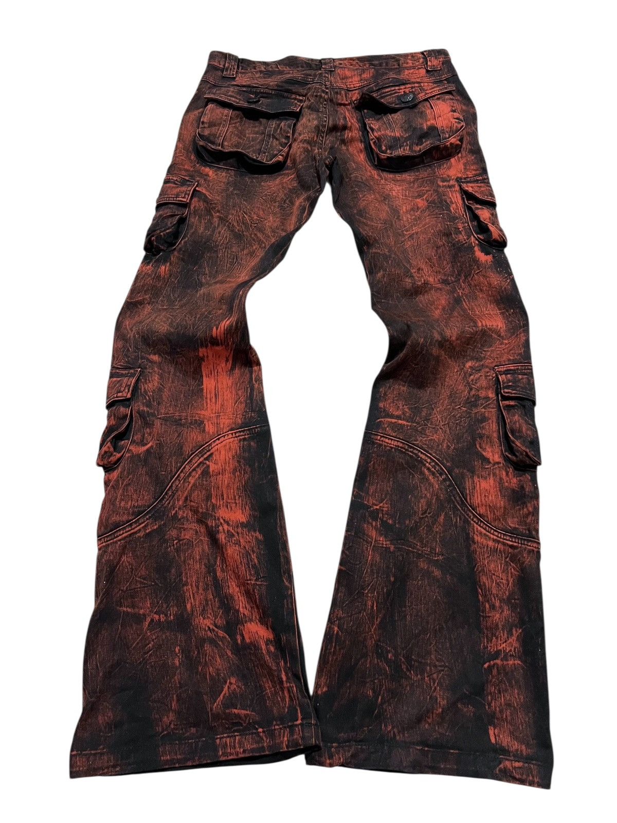If Six Was Nine × Japanese Brand × Le Grande Bleu (L.G.B.) Lowbox flared multi cargo pants Size US 31 - 2 Thumbnail