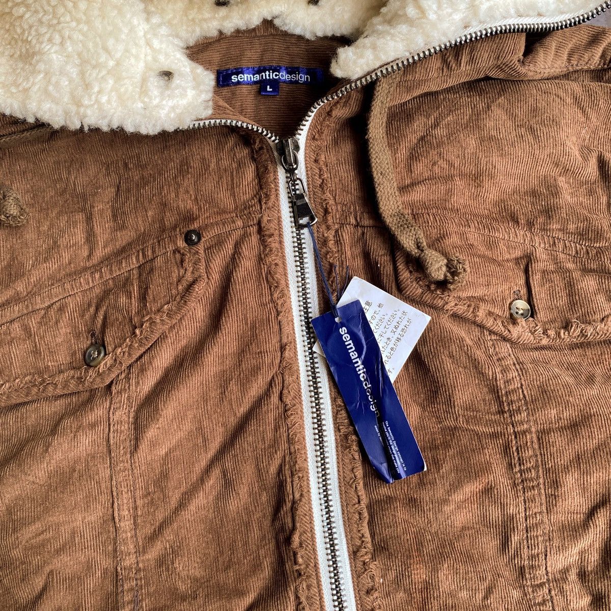 If Six Was Nine × Le Grande Bleu (L.G.B.) × semanticdesign Rare Semantic Design Fur Hoodie Shirt Jacket Corduroy Size US S / EU 44-46 / 1 - 3 Thumbnail