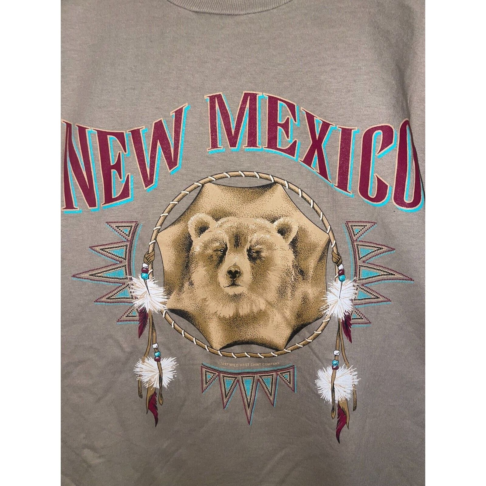 Jerzees Vintage New Mexico Shirt Jerzees Bear Animal Brown 90s VTG L Size US L / EU 52-54 / 3 - 2 Thumbnail