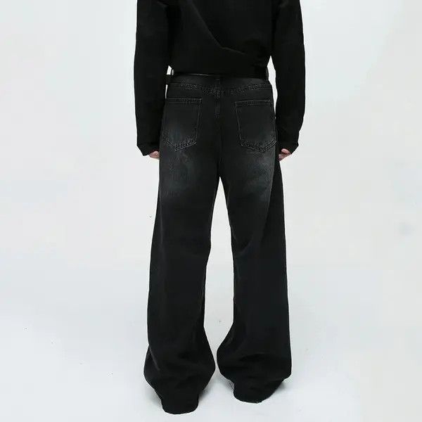 VIBE Washed Black Baggy Denim Jeans Size US 33 - 3 Thumbnail