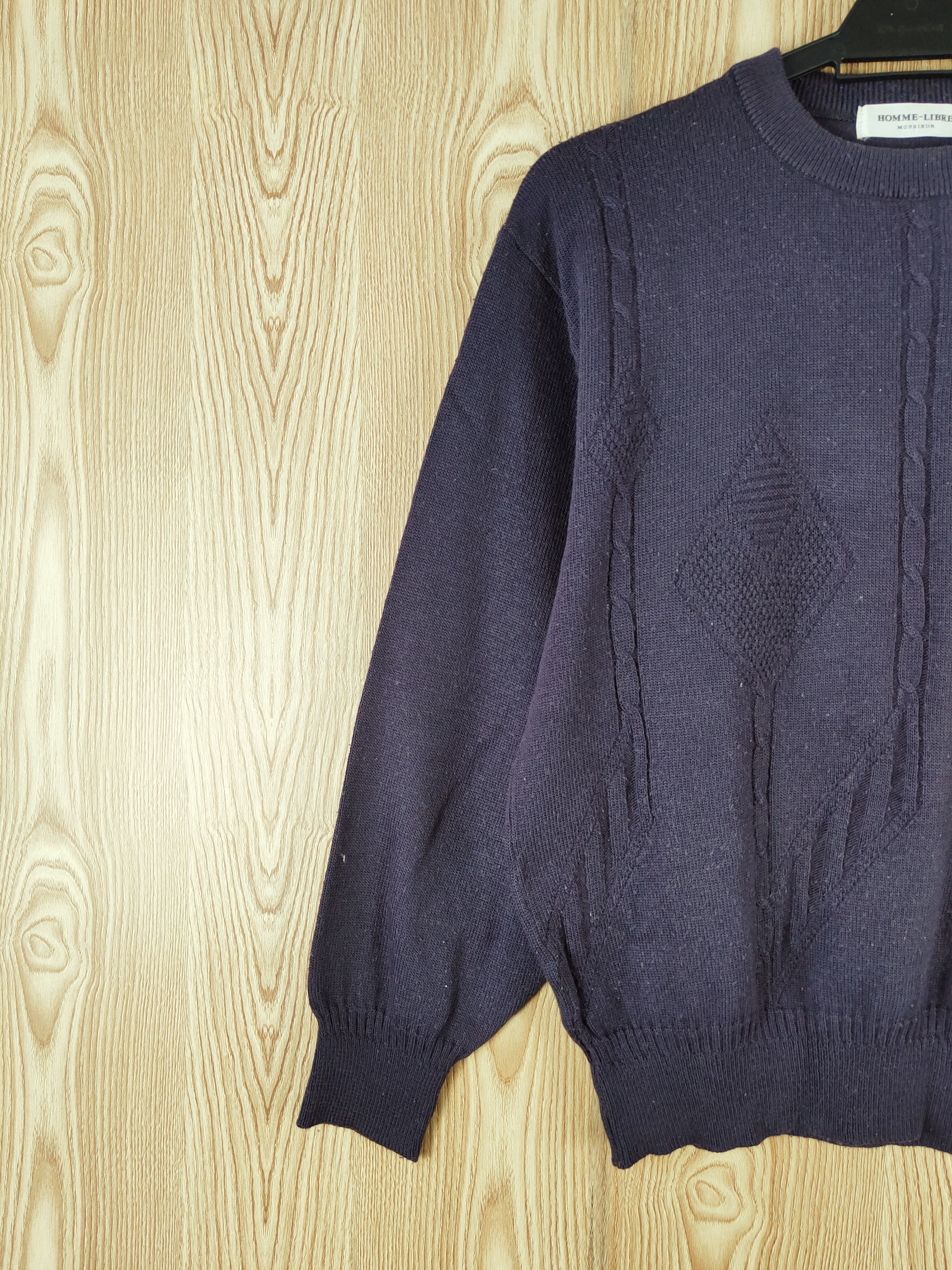 Homespun Knitwear × Japanese Brand × Vintage Vintage 💥 Homme Libre Dark Purple Knitwear Sweatshirts Size US M / EU 48-50 / 2 - 3 Thumbnail
