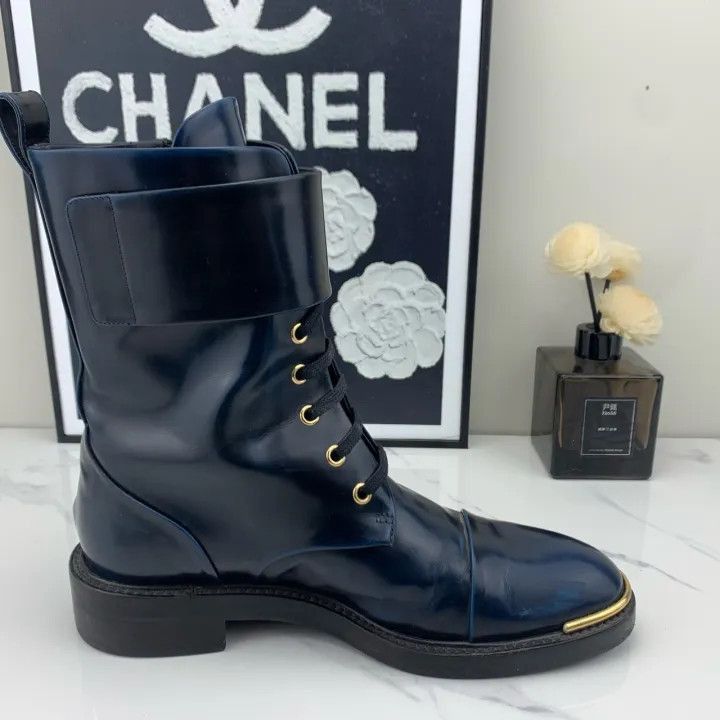 Louis Vuitton Louis Vuitton Navy Lace-Up Ankle Boots -2508 Size US 6 / IT 36 - 7 Thumbnail