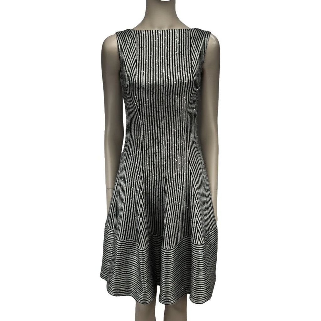 Other TALBOT RUBHOF Cocktail A-Line Black Grey Dress sz 36 / 6 Size M / US 6-8 / IT 42-44 - 6 Thumbnail