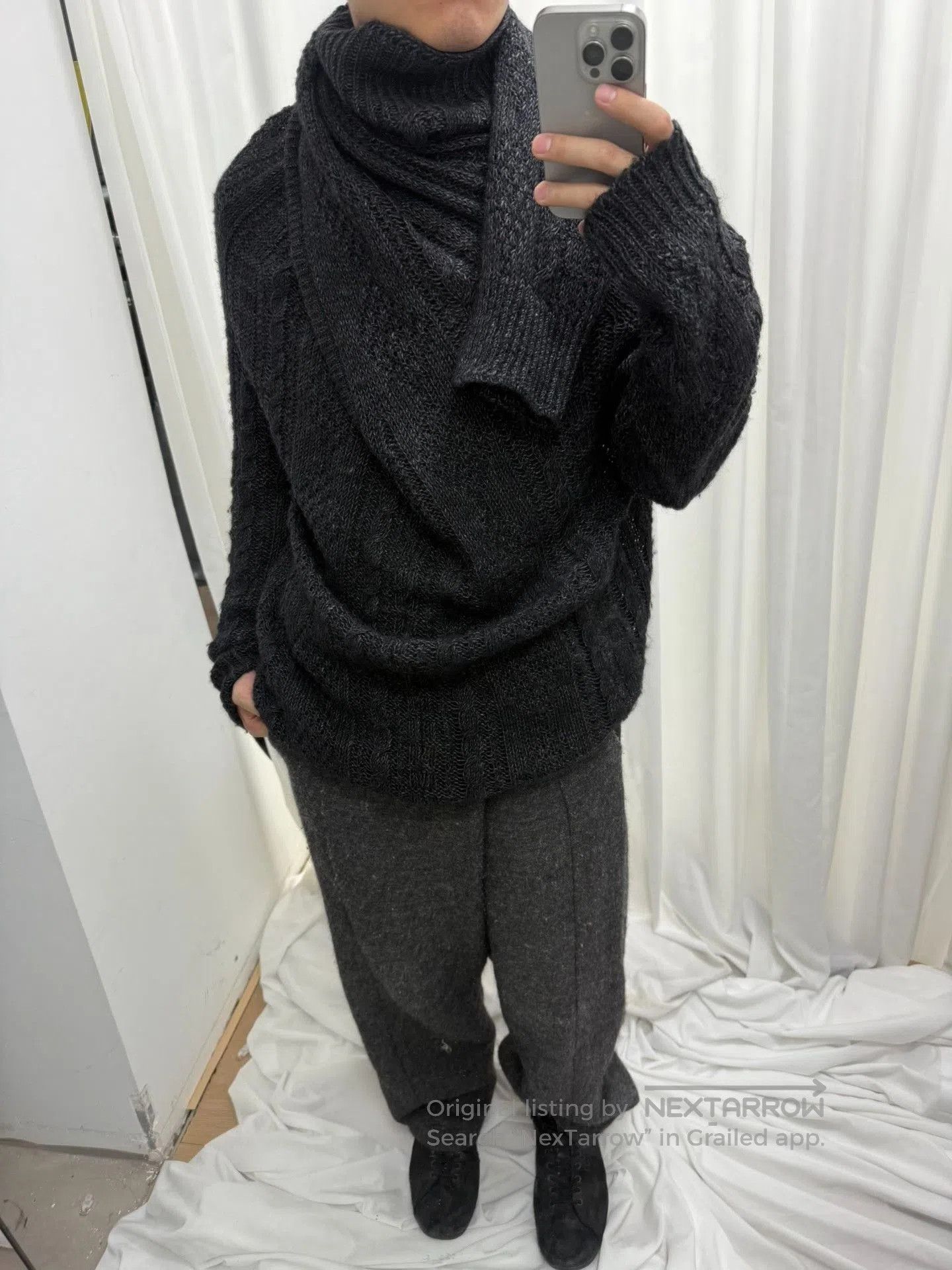 Yohji Yamamoto unique yohji yamamoto knitwear with high collar. Size US M / EU 48-50 / 2 - 1 Thumbnail