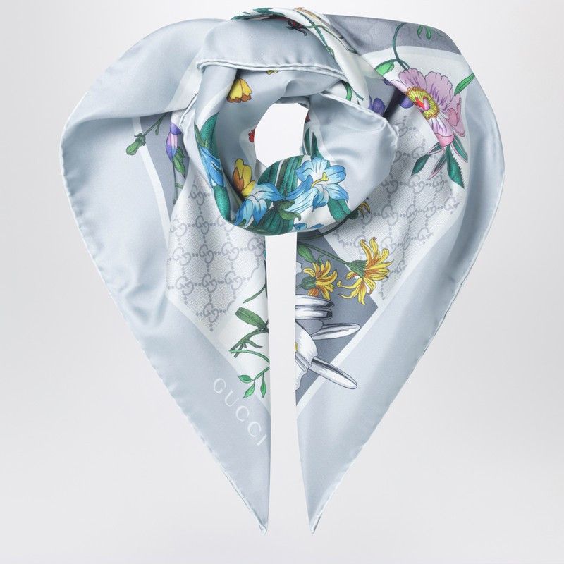 Gucci Gucci Silk Twill Scarf With Flora Print Size ONE SIZE - 1 Thumbnail