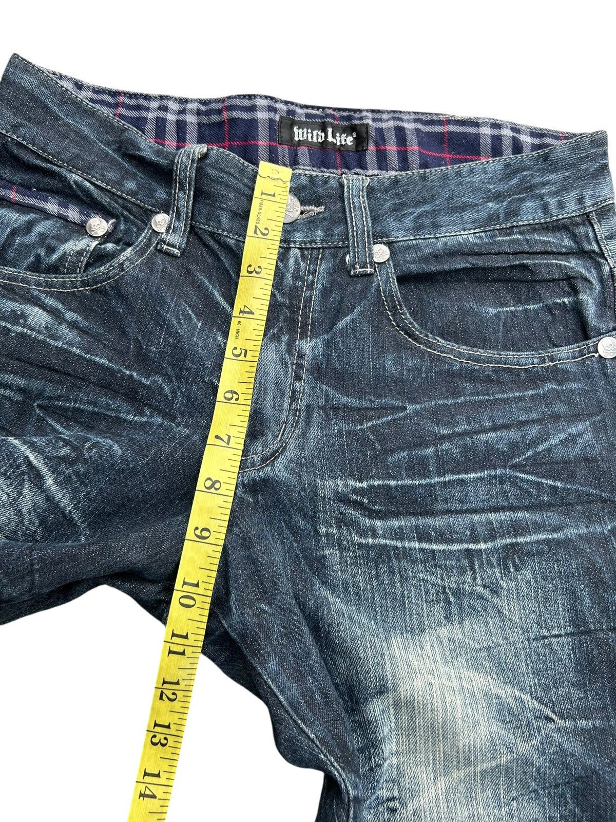 If Six Was Nine SKULL BONES WILD LIFE JAPANESE PUNK BONDAGE DENIM JEANS ☠️ Size US 31 - 16 Thumbnail
