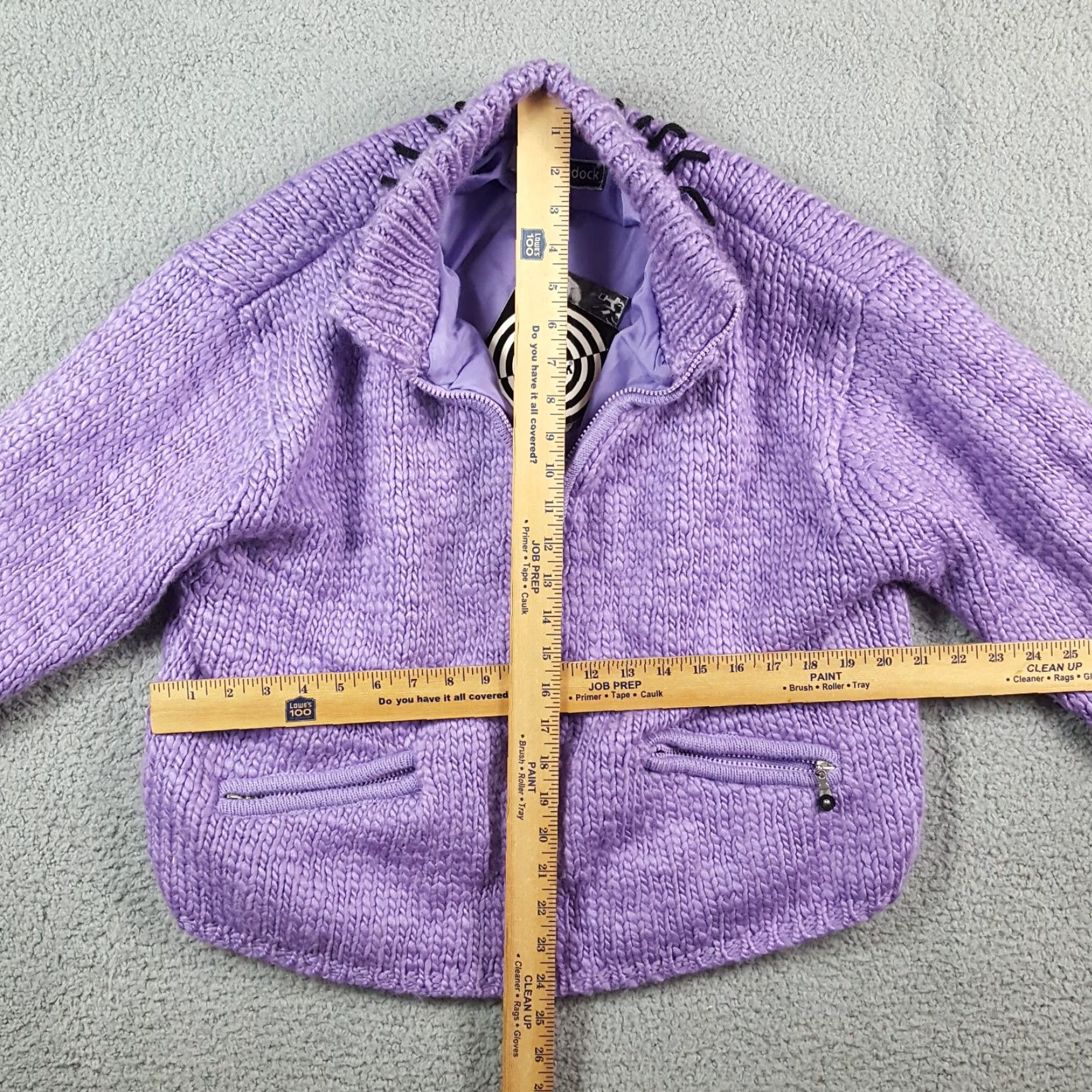 Vintage VINTAGE Jamie Sadock Y2K Purple Cable Knit Cardigan Sweater Women’s Medium Zip Up Soft Warm 90s Retro Size M / US 6-8 / IT 42-44 - 3 Thumbnail