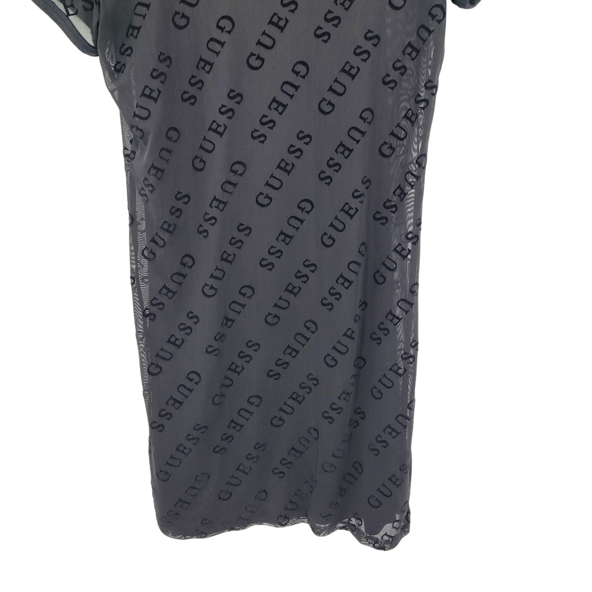 Guess Y2K Guess Black Sheer Mesh Velvet Logo Spell Out Mini Slip D Size M / US 6-8 / IT 42-44 - 13 Thumbnail