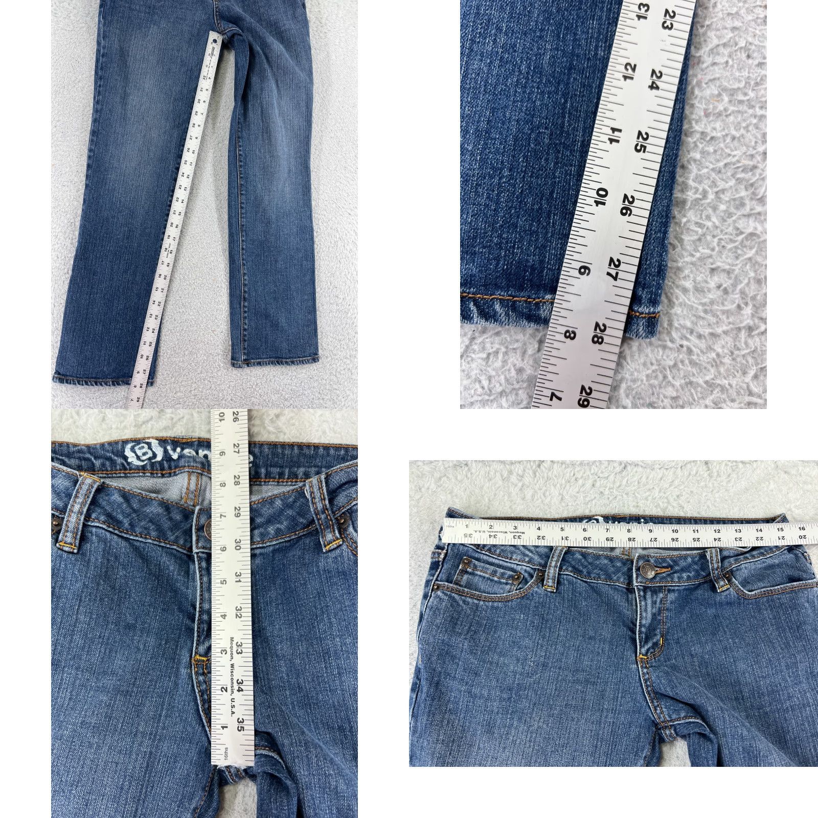 Vintage Bullhead Jeans Women Blue 28x28 Denim Straight Leg 5-Pocket Comfortable Distressed Cotton Blend Vintage: No Size 27" / US 4 / IT 40 - 8 Thumbnail