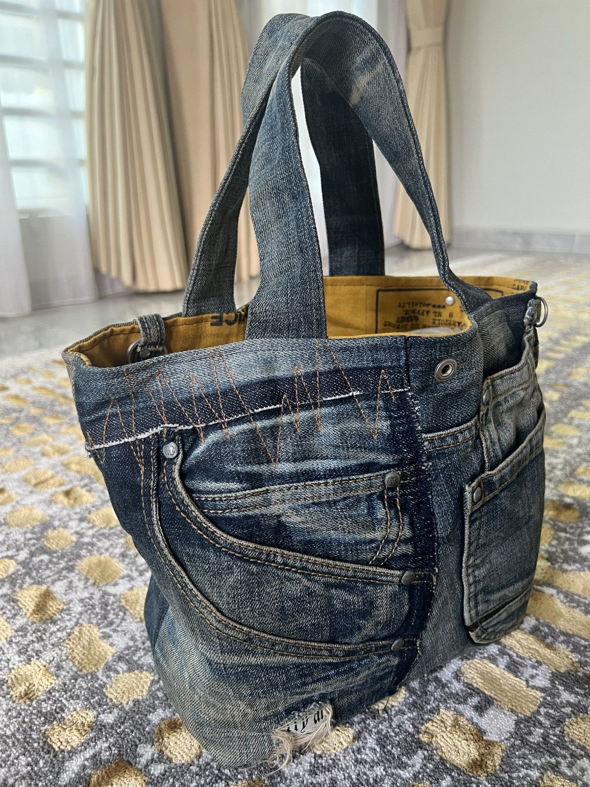Japanese Brand × Nicole Club Nicole Club for Men reworked distressed denim tote Size ONE SIZE - 2 Thumbnail
