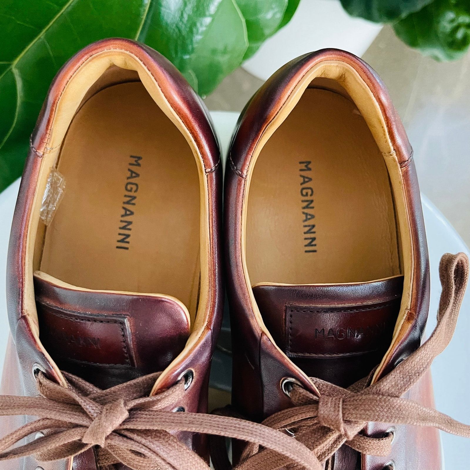 Magnanni Magnanni Elonso Low Top Sneaker 8.5 Tobacco Leather Lace Up Size US 8.5 / EU 41-42 - 5 Thumbnail