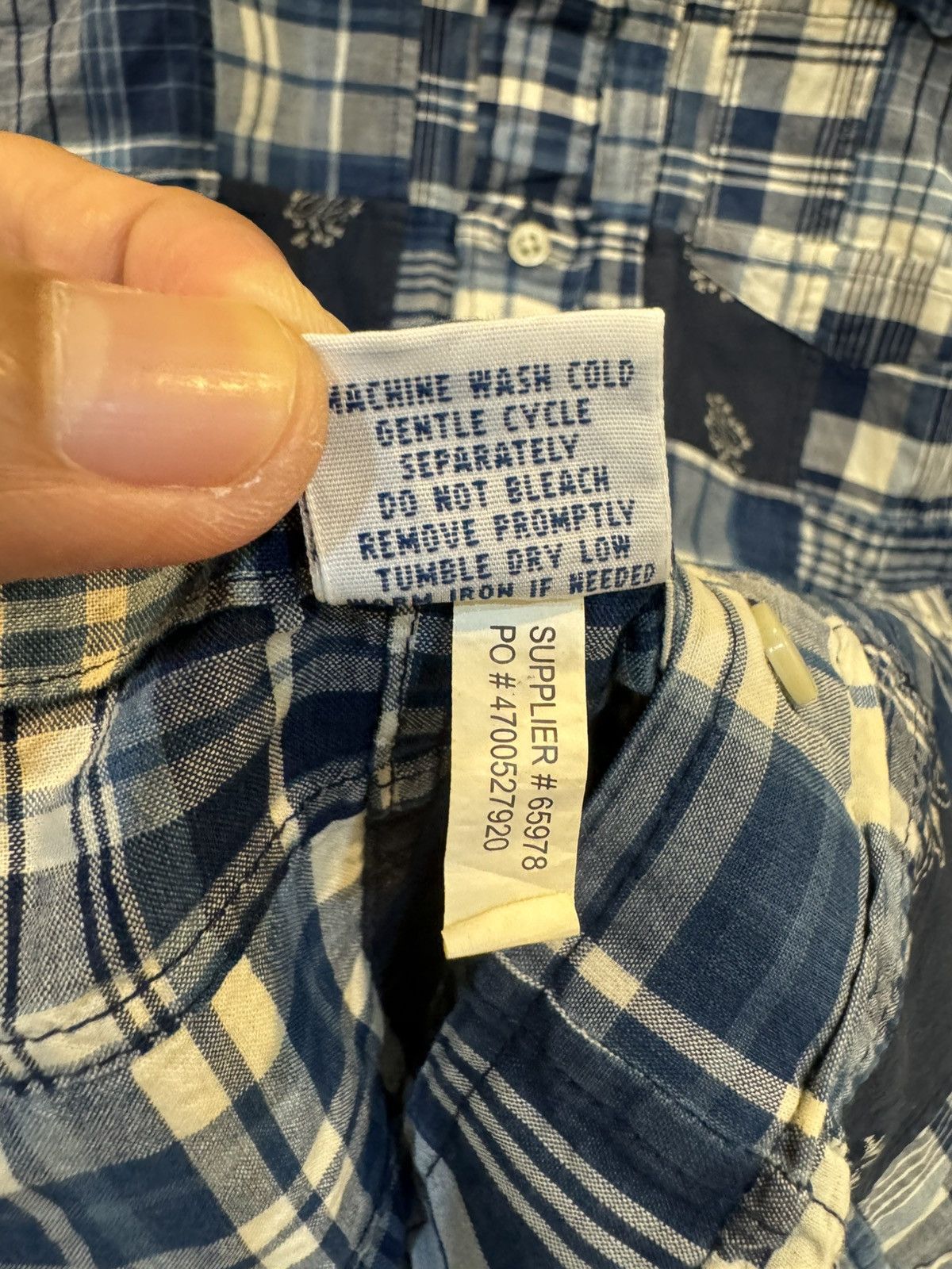 Polo Ralph Lauren Indigo Patchwork Shirt Size US L / EU 52-54 / 3 - 4 Thumbnail