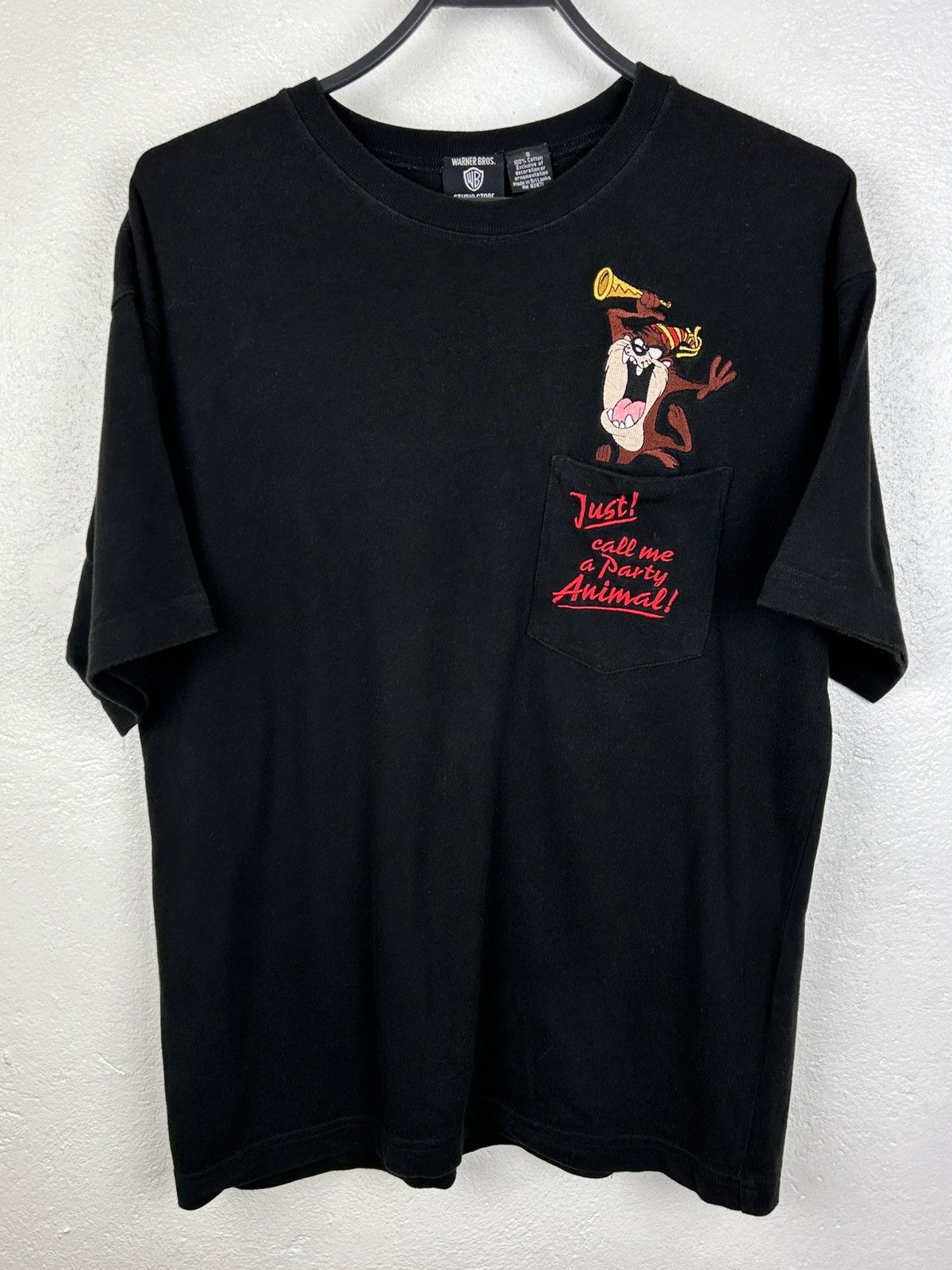 Vintage 90s Vintage Taz Pocket Embroidery 1996 Warner Bros T-Shirt Size US S / EU 44-46 / 1 - 1 Thumbnail