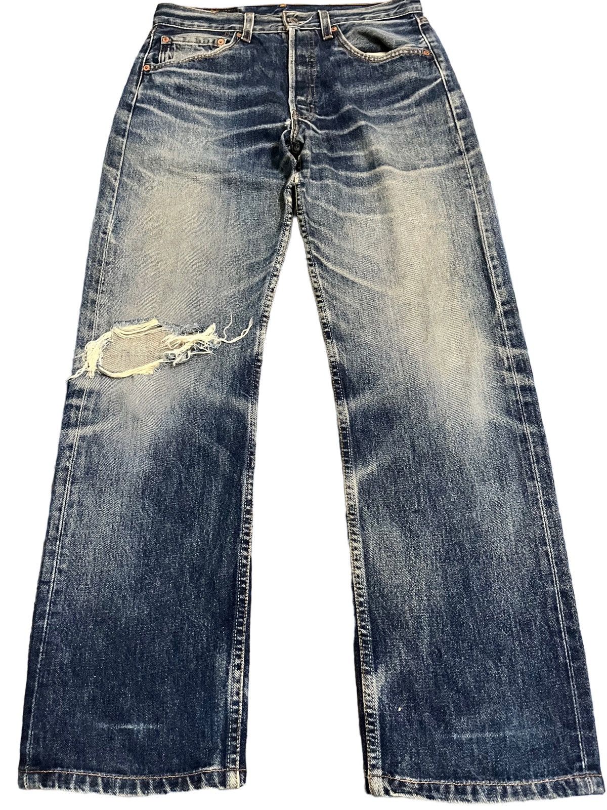 Levi's Vintage Levi’s 501 Dirty Blue Button 553 Jeans Size US 29 - 1 Thumbnail