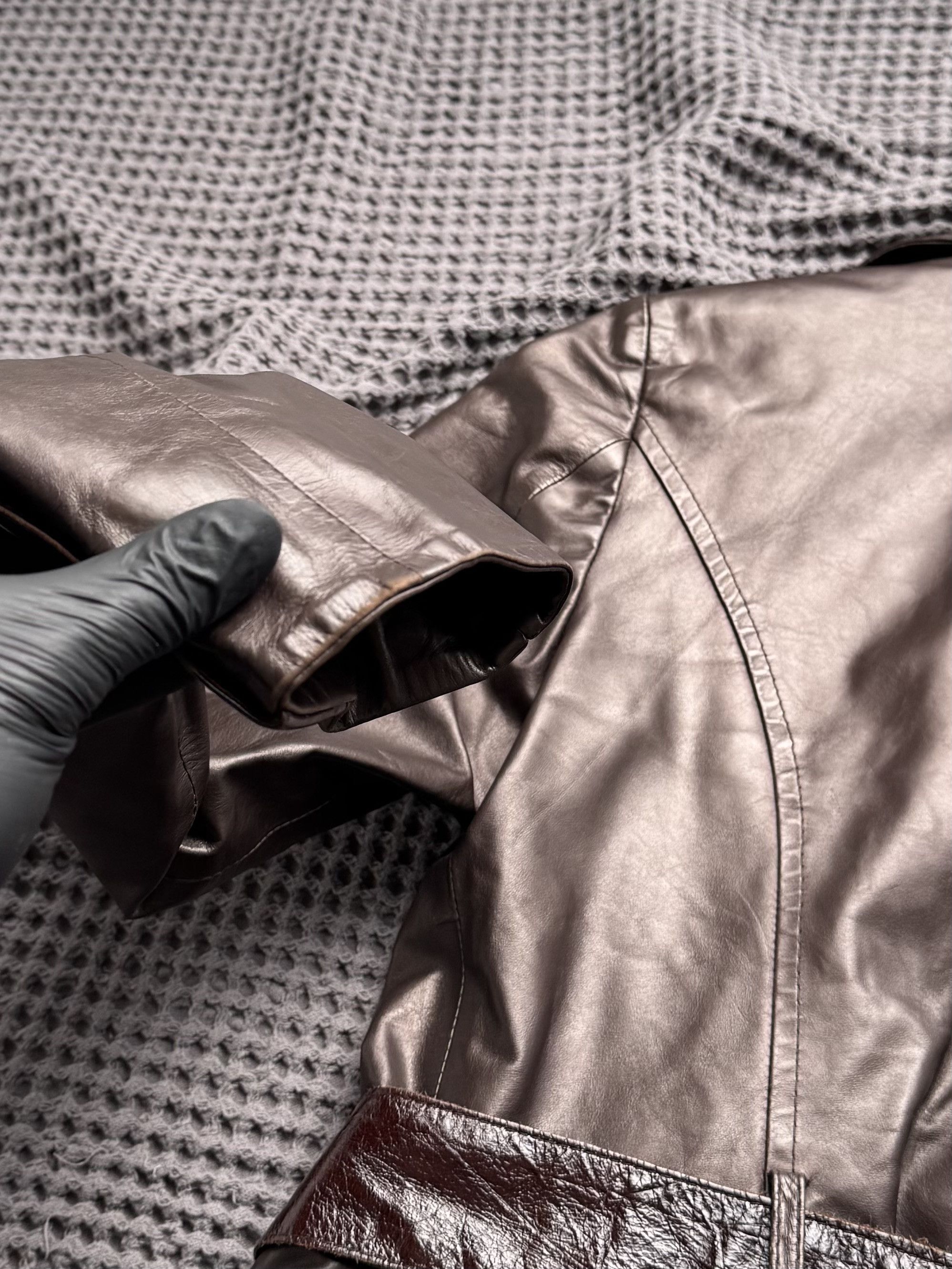 Vintage Vintage Leather Trench Jacket Belted Double Breasted Coat Size S / US 4 / IT 40 - 7 Thumbnail
