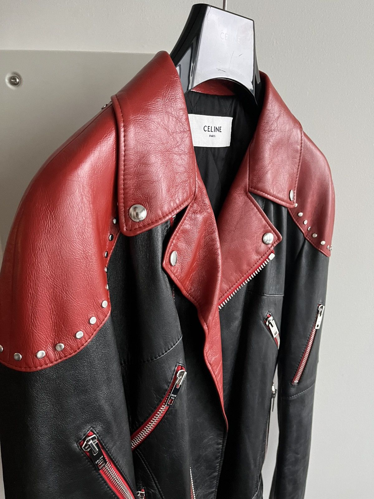 Celine × Hedi Slimane $7,500 Super Runway Celine Hedi Slimane Biker Leather Jacket Size US XL / EU 56 / 4 - 7 Thumbnail