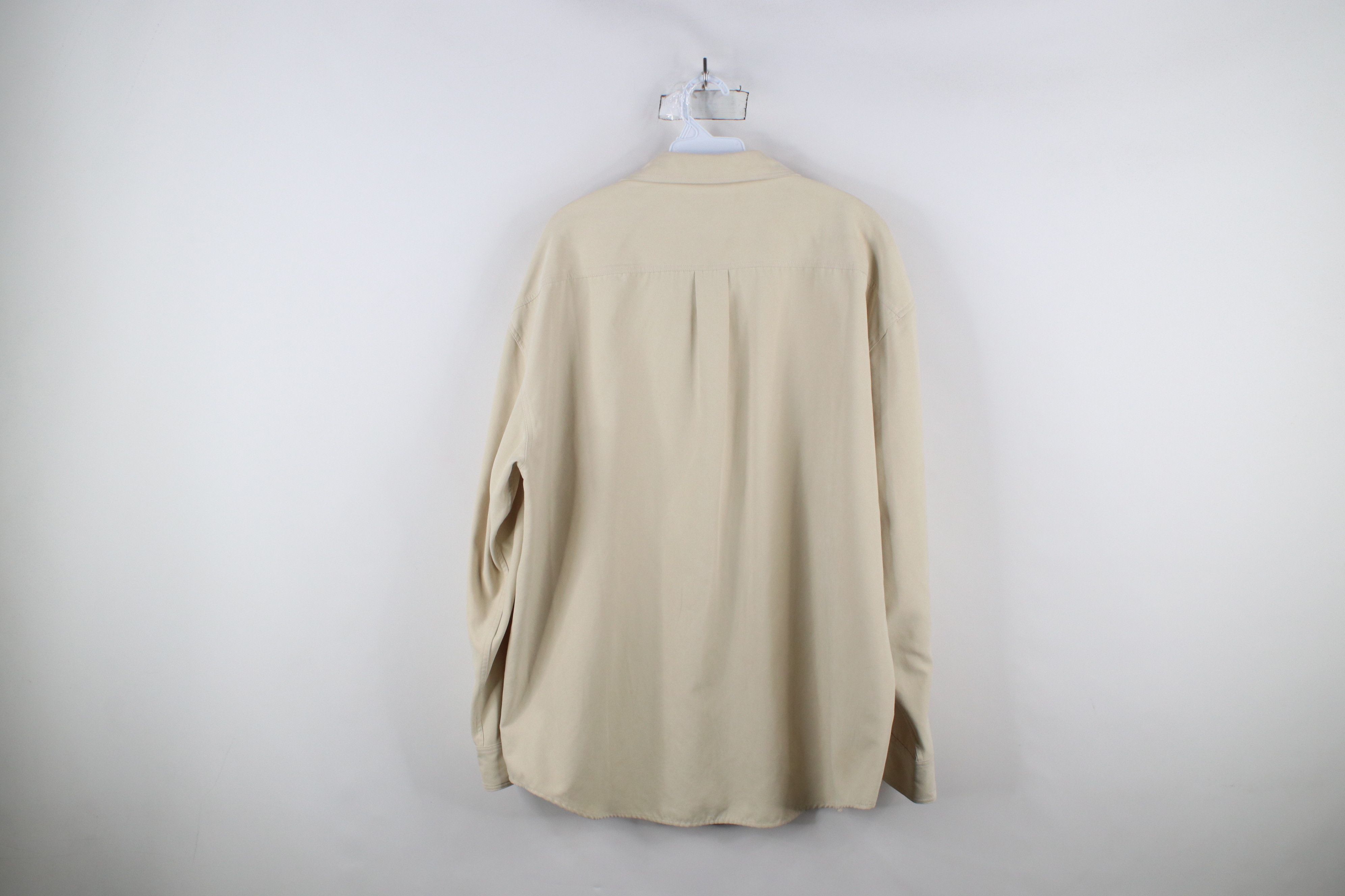 Vintage Vintage 90s Streetwear Double Pocket Button Shirt Beige Size US XL / EU 56 / 4 - 8 Thumbnail