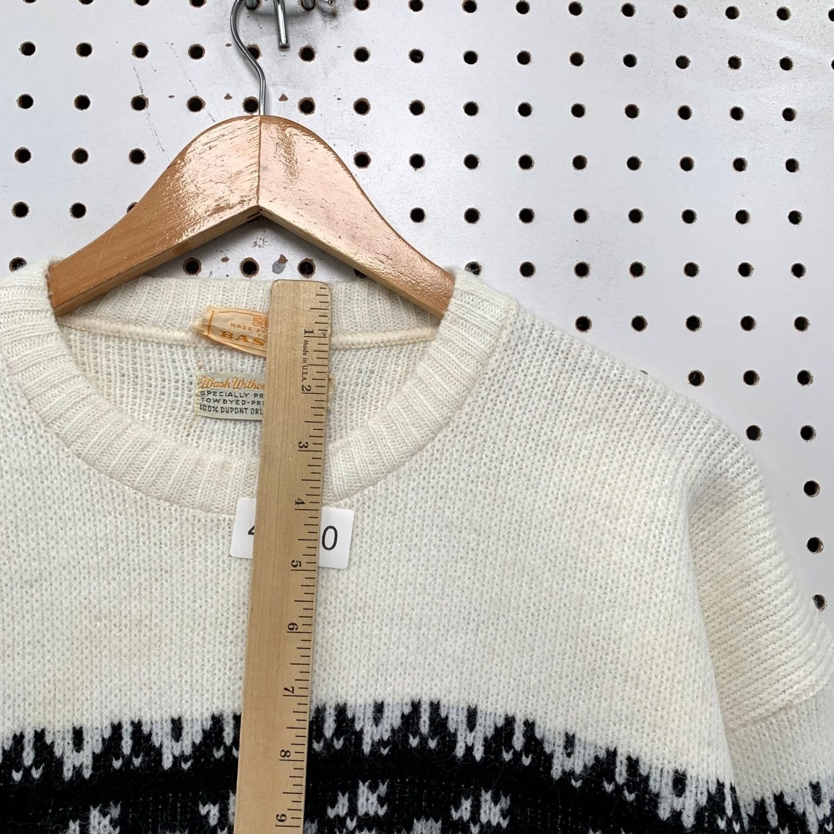 Vintage VINTAGE Baskin Sweater Mens Large White Orlon Acrylic 60s 70s Size US L / EU 52-54 / 3 - 7 Thumbnail