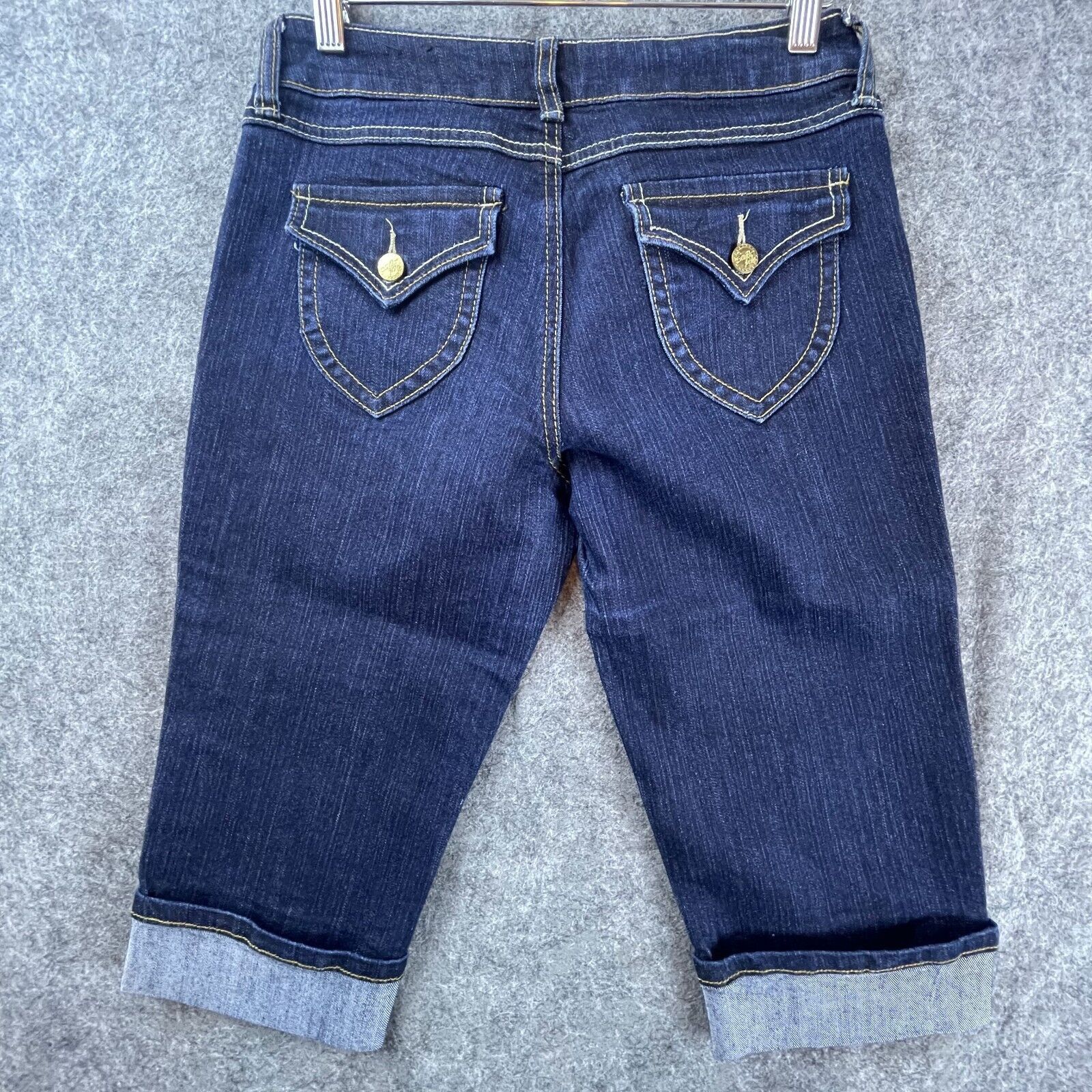 Southpole Southpole Jean Shorts Womens 7 Butterfly Embroidered Y2K 90s Size 29" - 3 Thumbnail