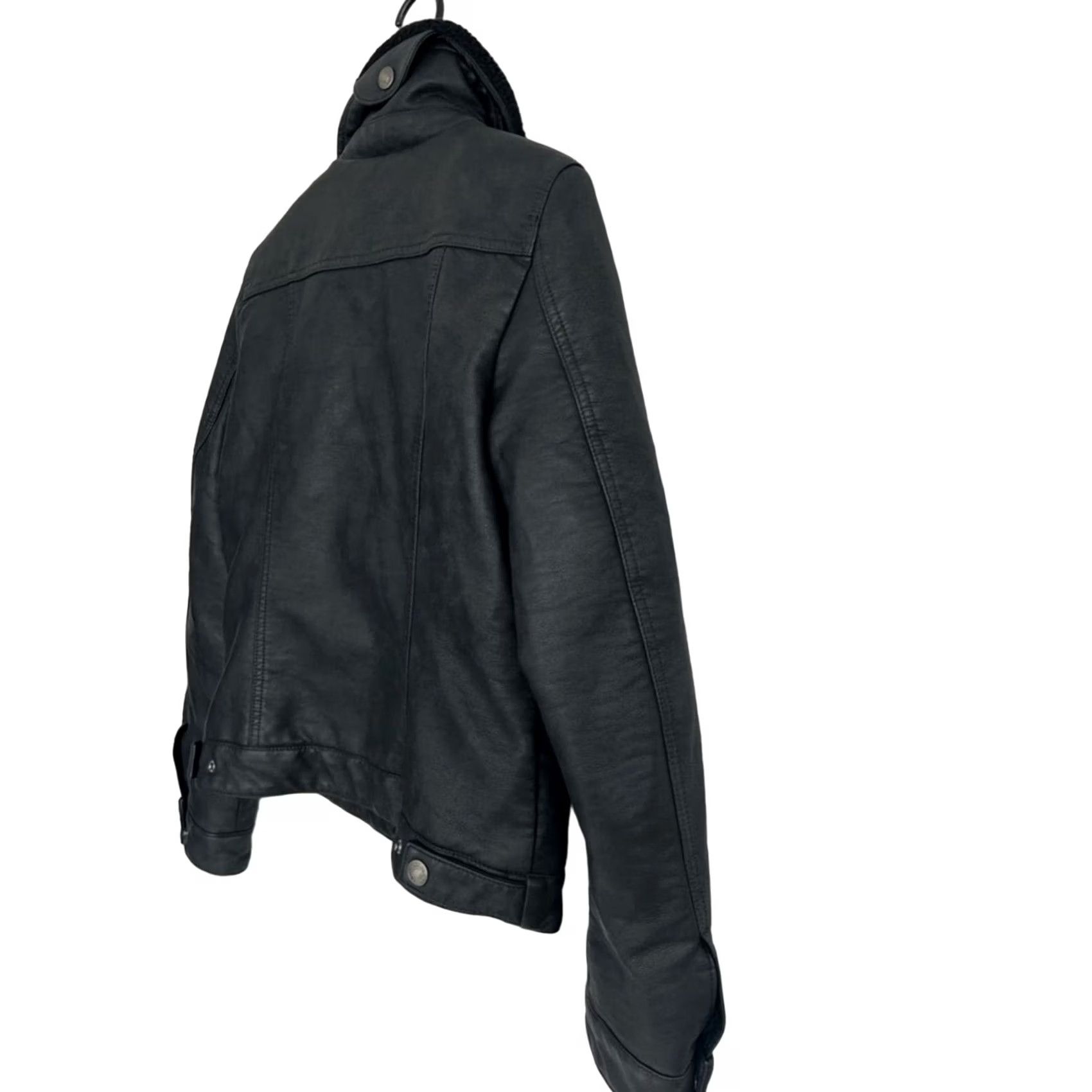 Levi's VINTAGE Levi’s Sherpa Full Zip Button Jacket Black Womens SZ Small Faux Leather QUALITY Size S / US 4 / IT 40 - 4 Thumbnail