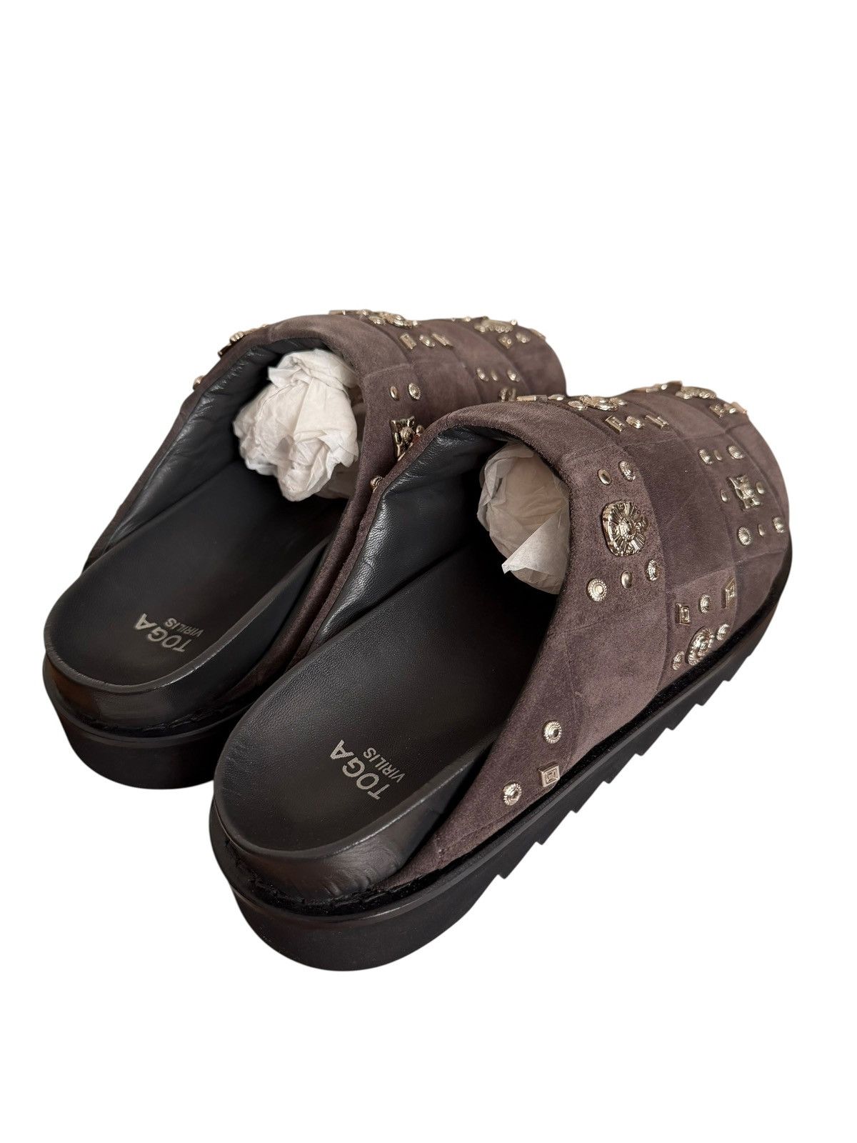 TOGA VIRILIS Suede Metal Embellished Mule Slides Size US 10 / EU 43 - 5 Thumbnail
