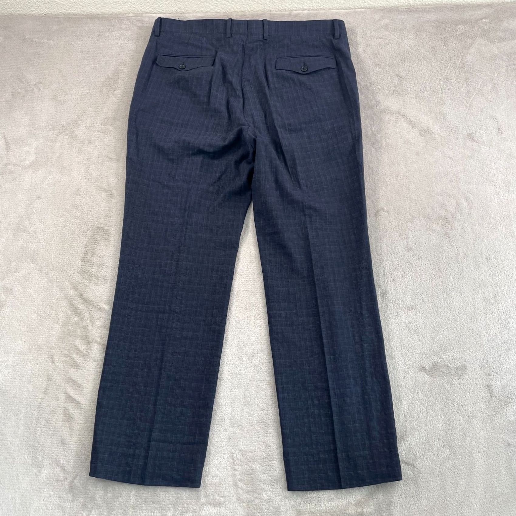 John Varvatos John Varvatos Collection Trouser Pants Men IT 52 US 36x31 Blue Wool Linen Dress Pants Size US 36 / EU 52 - 4 Thumbnail