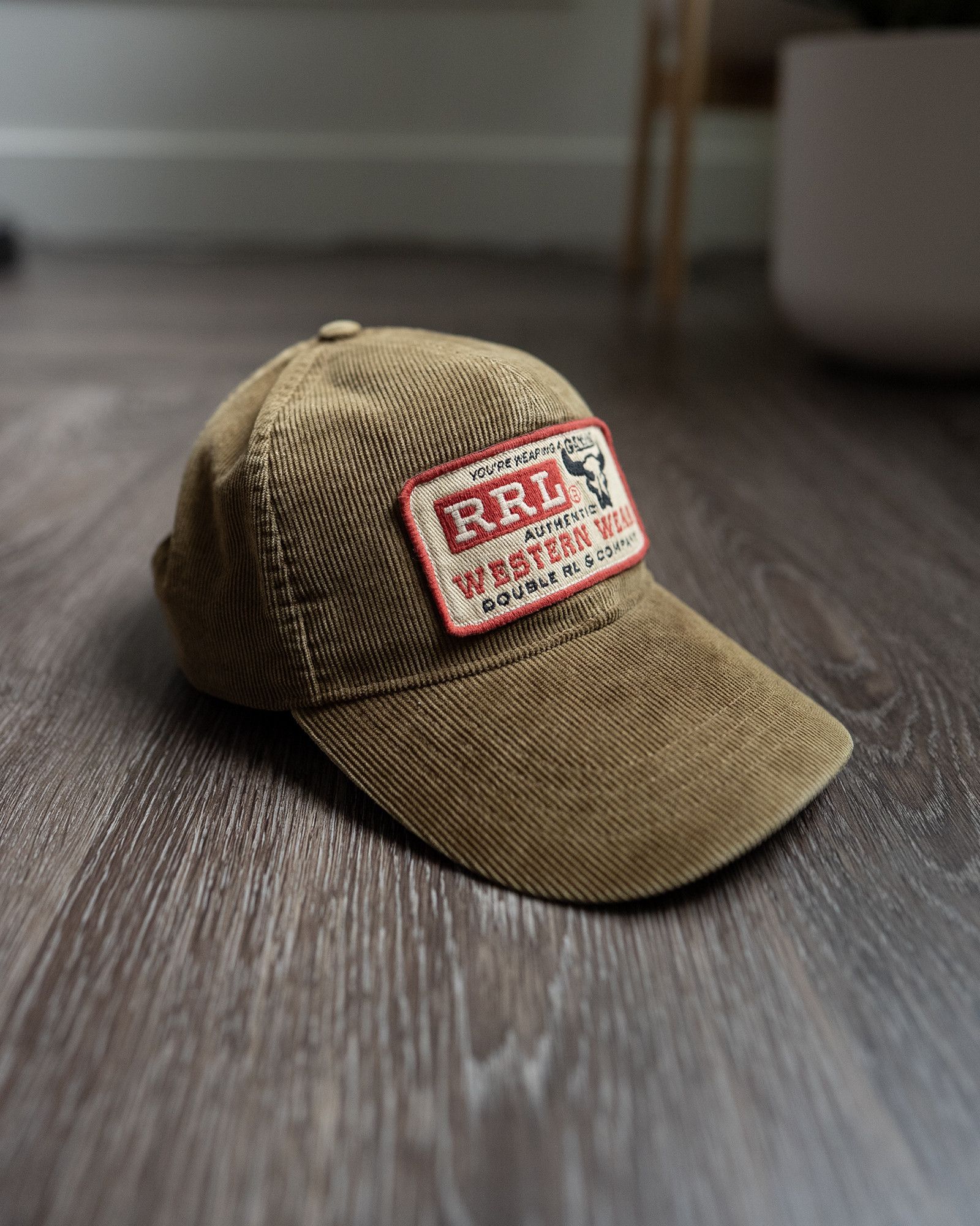 RRL Ralph Lauren Western Patch Cap in Tan Corduroy Size ONE SIZE - 1 Thumbnail