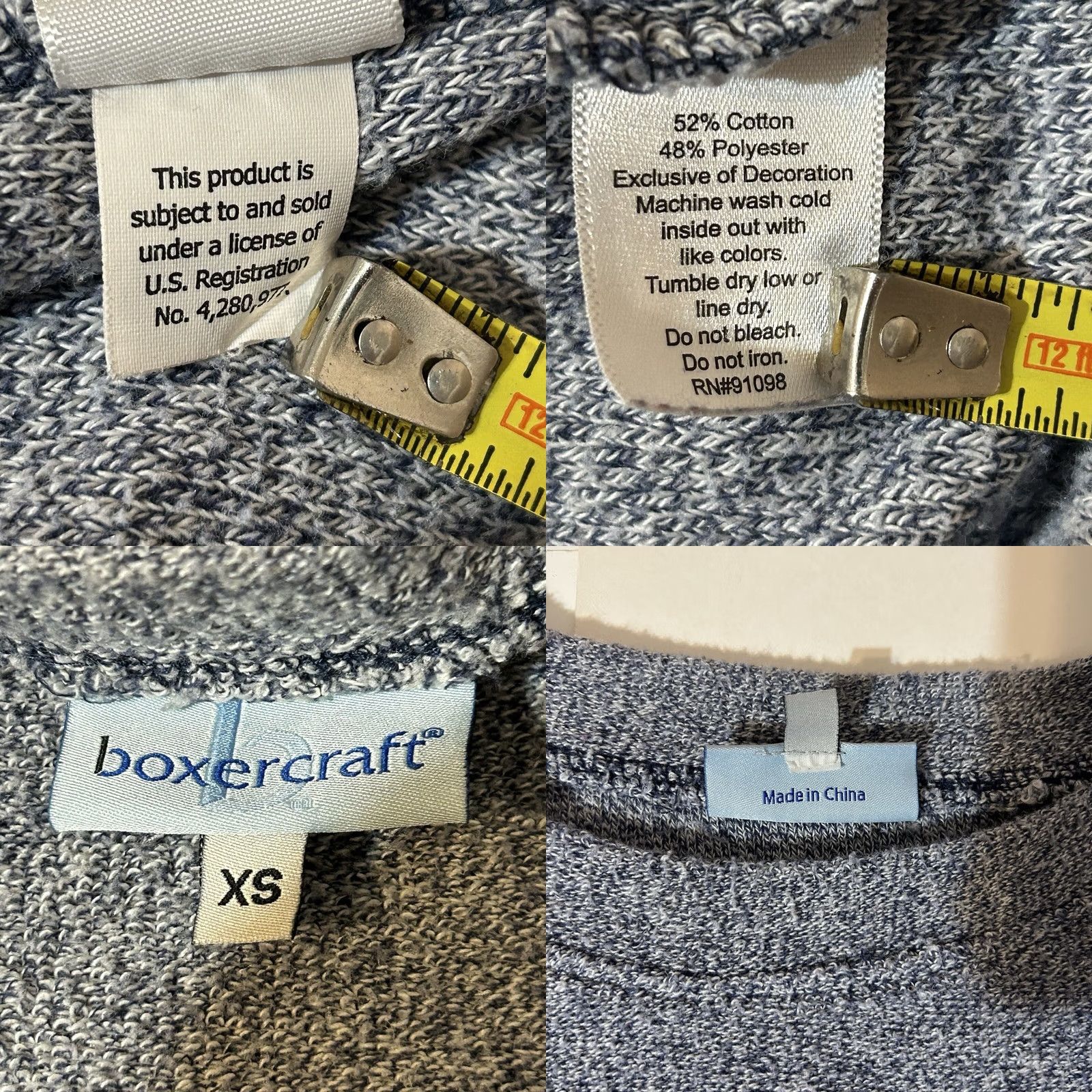 Vintage Clarion University Sweatshirt Women XS Blue Gray Mix Boxercraft Crew Neck Logo Size XS / US 0-2 / IT 36-38 - 8 Thumbnail