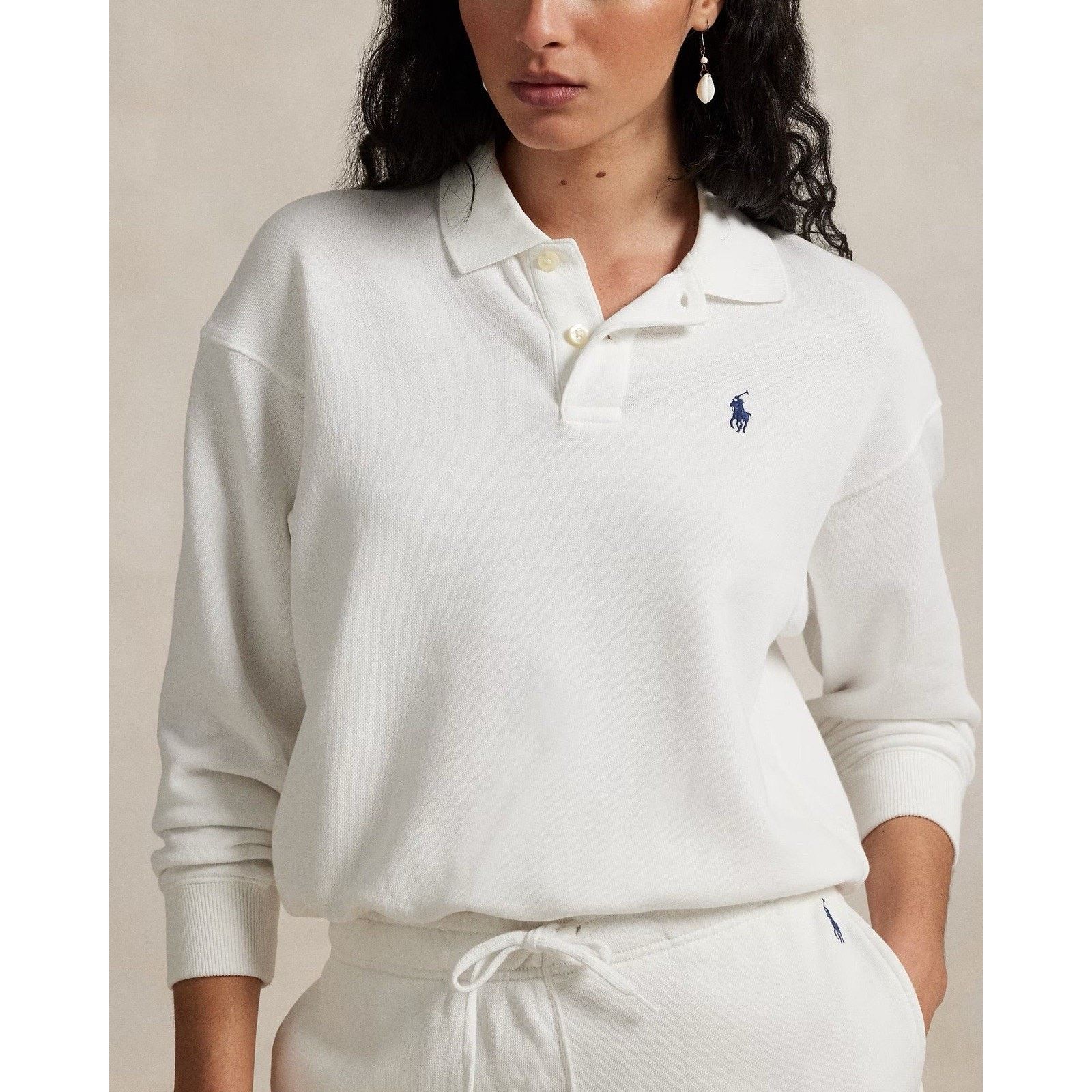 Polo Ralph Lauren NWT Ralph Lauren Woman Fleece Long-Sleeve Polo Sweatshirt Size US XS / EU 42 / 0 - 5 Thumbnail