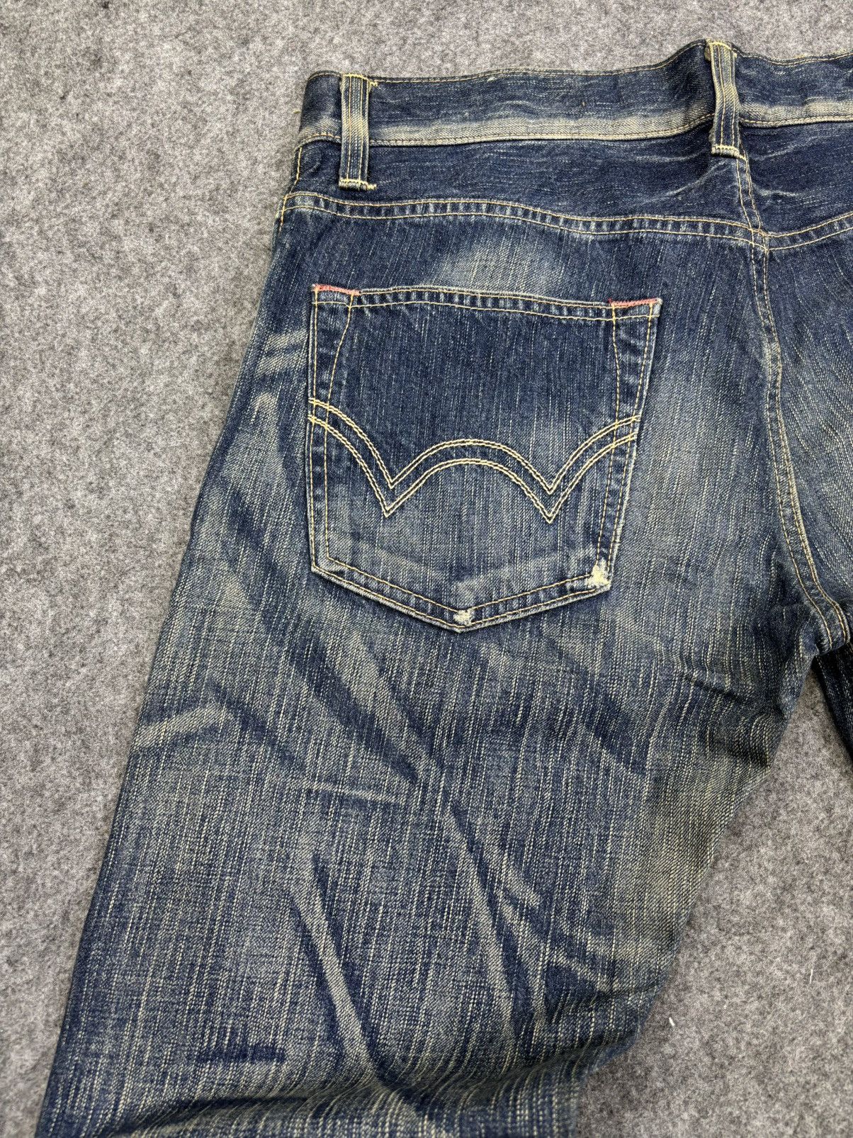 Edwin 💥Insane Flare💥Edwin Raw Fades Blue Trip Denim F842 Size US 34 / EU 50 - 9 Thumbnail